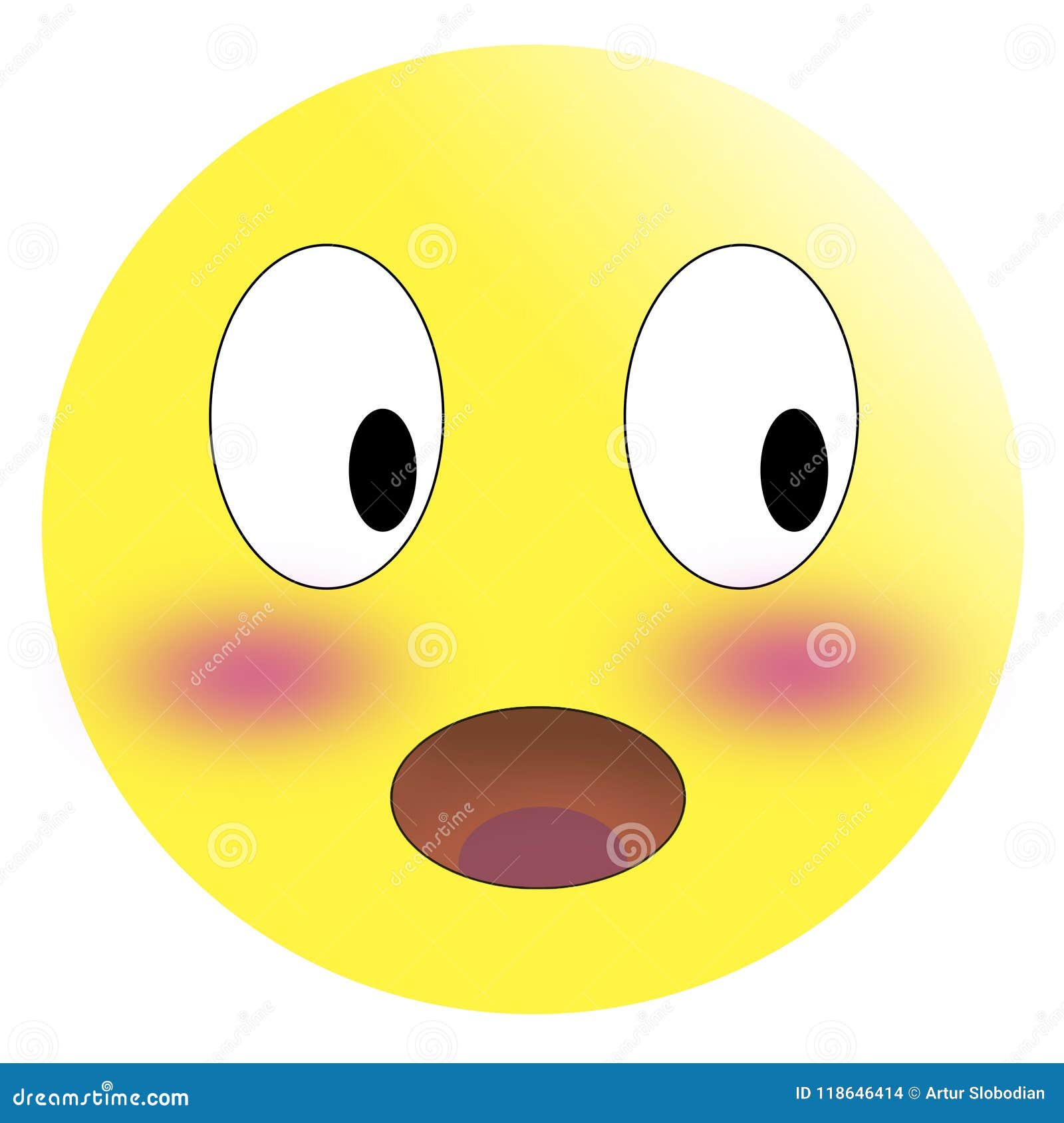 Embarrassed Emoticon With Flushed Red Cheeks Stock Illustration