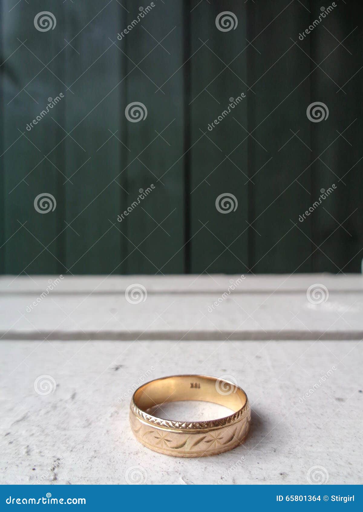 Embellished Gold Ring Band on White Crate Stock Photo - Image of crate ...