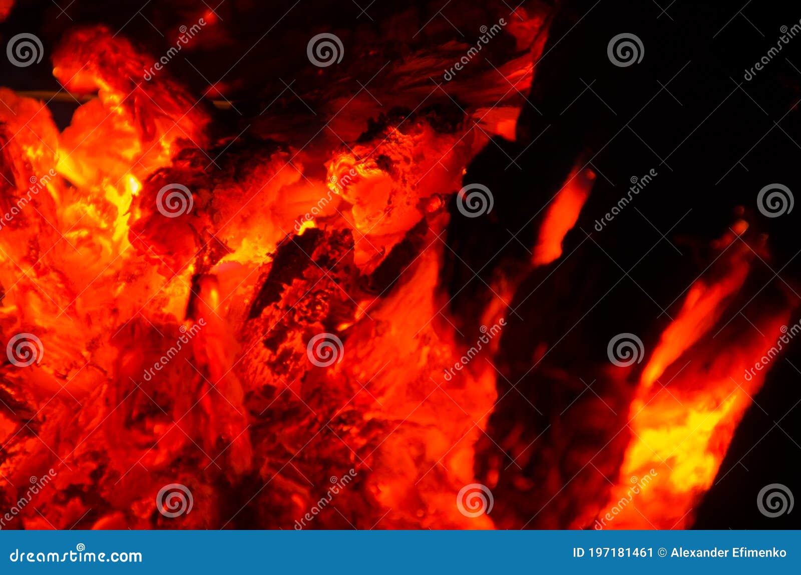 Embers Burn Down in a Hardwood Fire Stock Image Image of coal