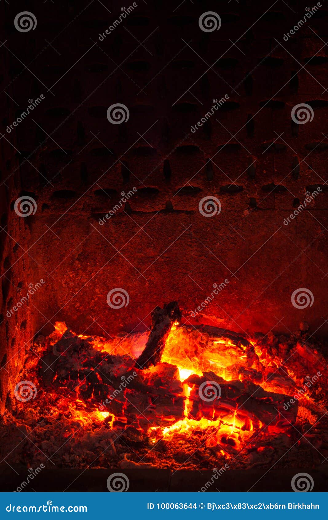Embers with Burned Logs and Ashes in a Fireplace Stock Photo Image of night, glow 100063644