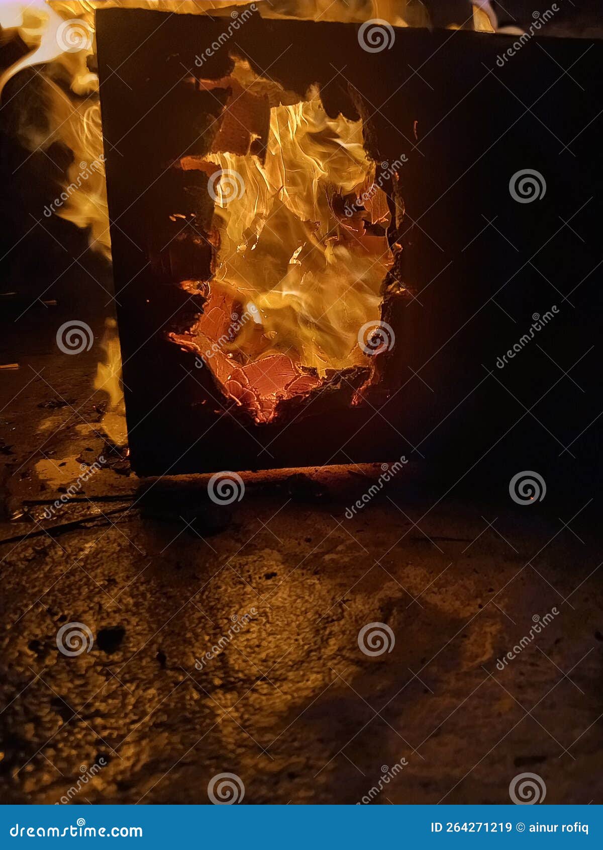 The Embers at Night Emit Light Fire Stock Image Image of night, emit