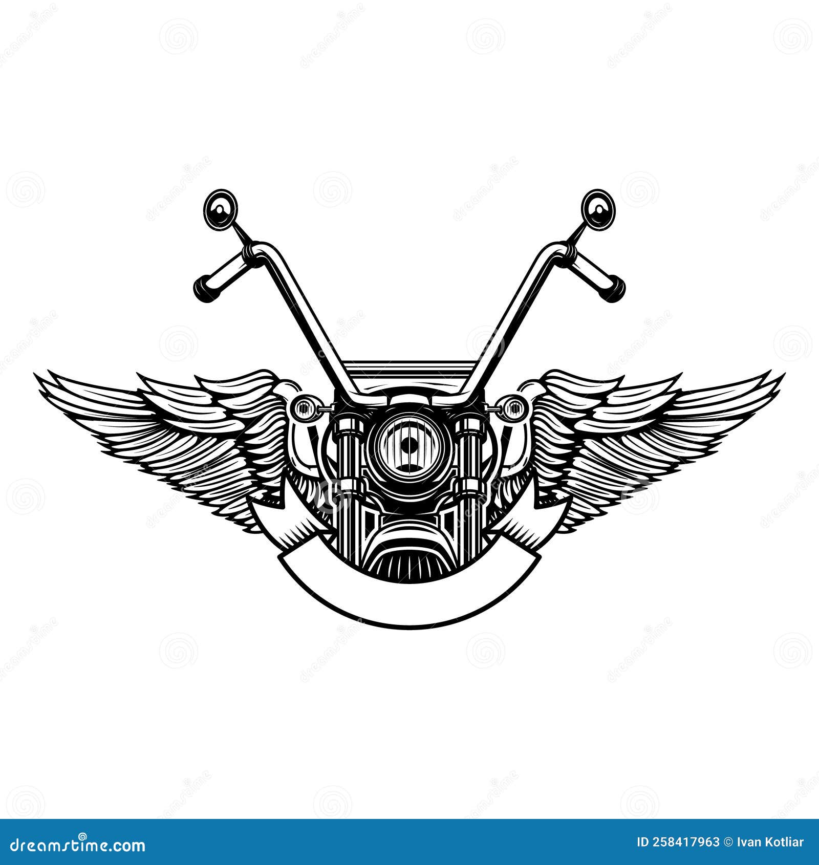 Embleem Template With Winged Motorcycle Motorcycle Biker Monogram