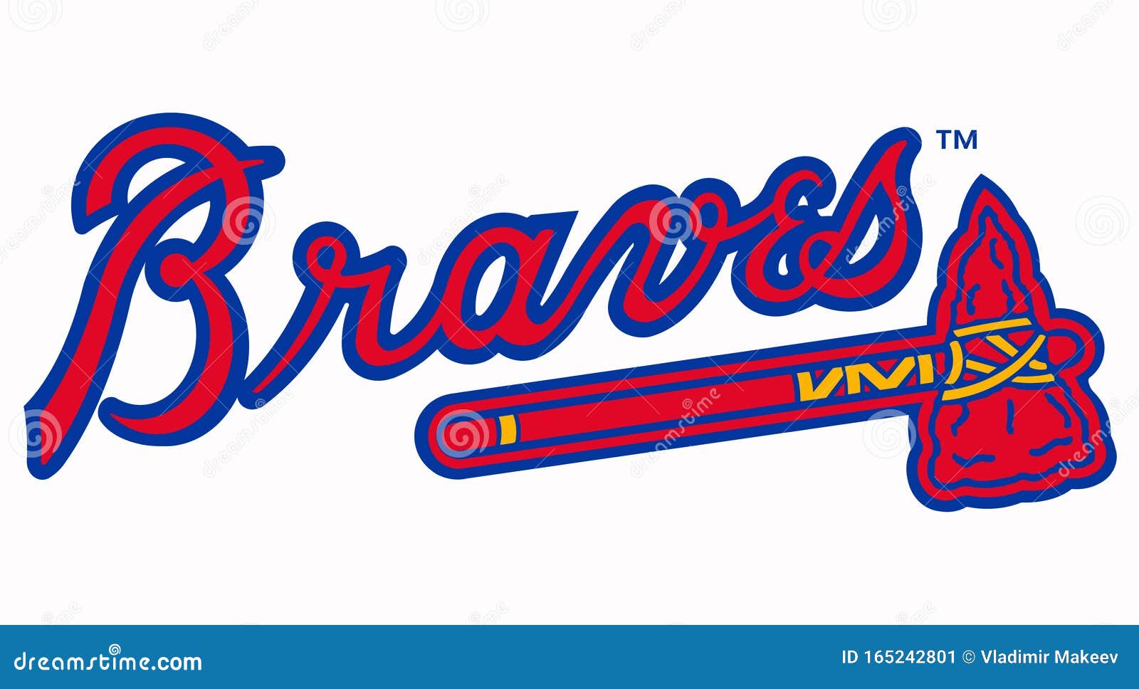 The Emblem of the Baseball Club Atlanta Braves. USA Editorial