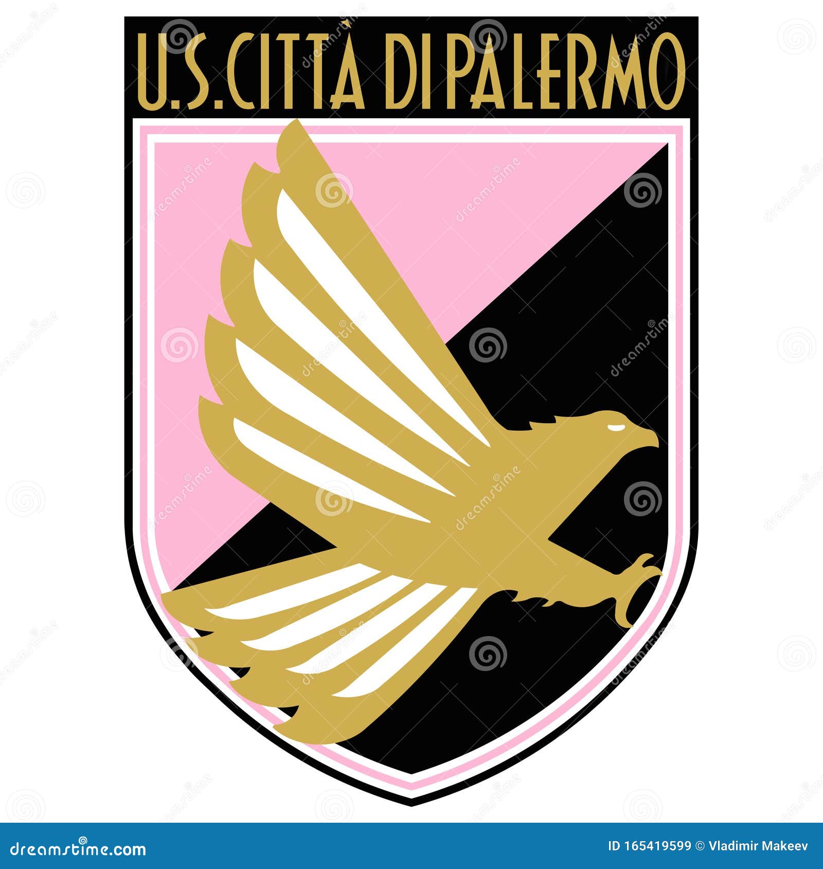 The Emblem of the Football Club `Palermo`. Italy Editorial Stock