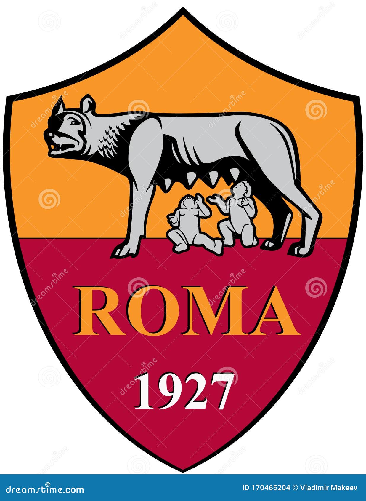 The Emblem of the Football Club `Roma`. Italy Editorial Stock Image