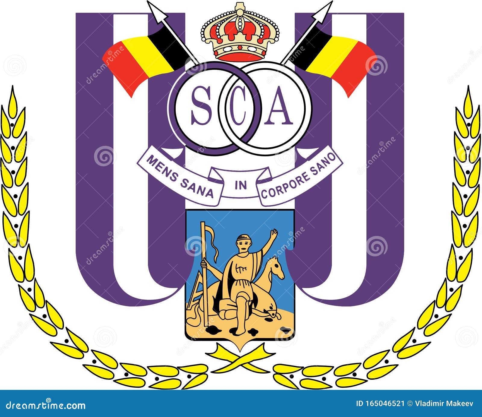 The Emblem Of The Football Club Royal Sporting Club Anderlecht Belgium Editorial Photo Illustration Of Purple Shield 165046521