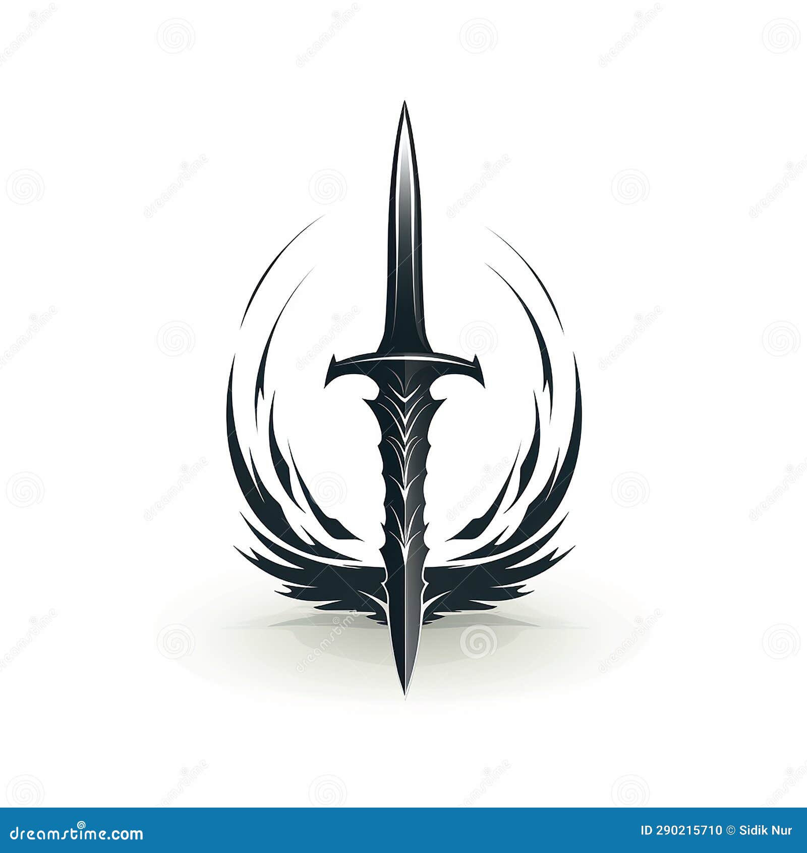 Emblem Illustration in Silver Circle, Logo Stock Illustration