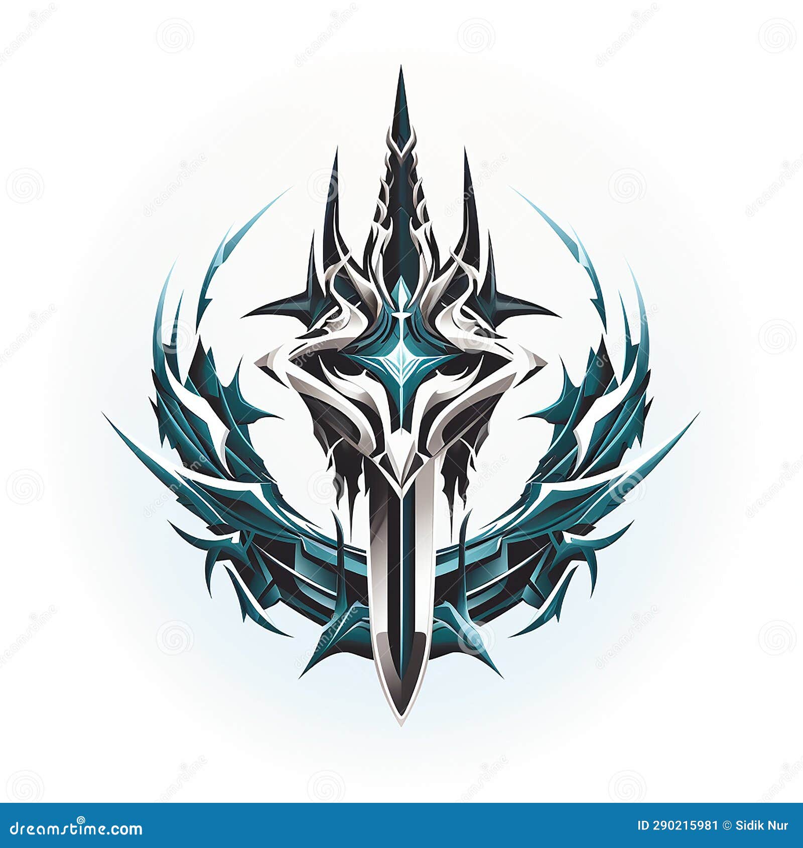 Emblem Illustration in Silver Circle, Logo Stock Illustration