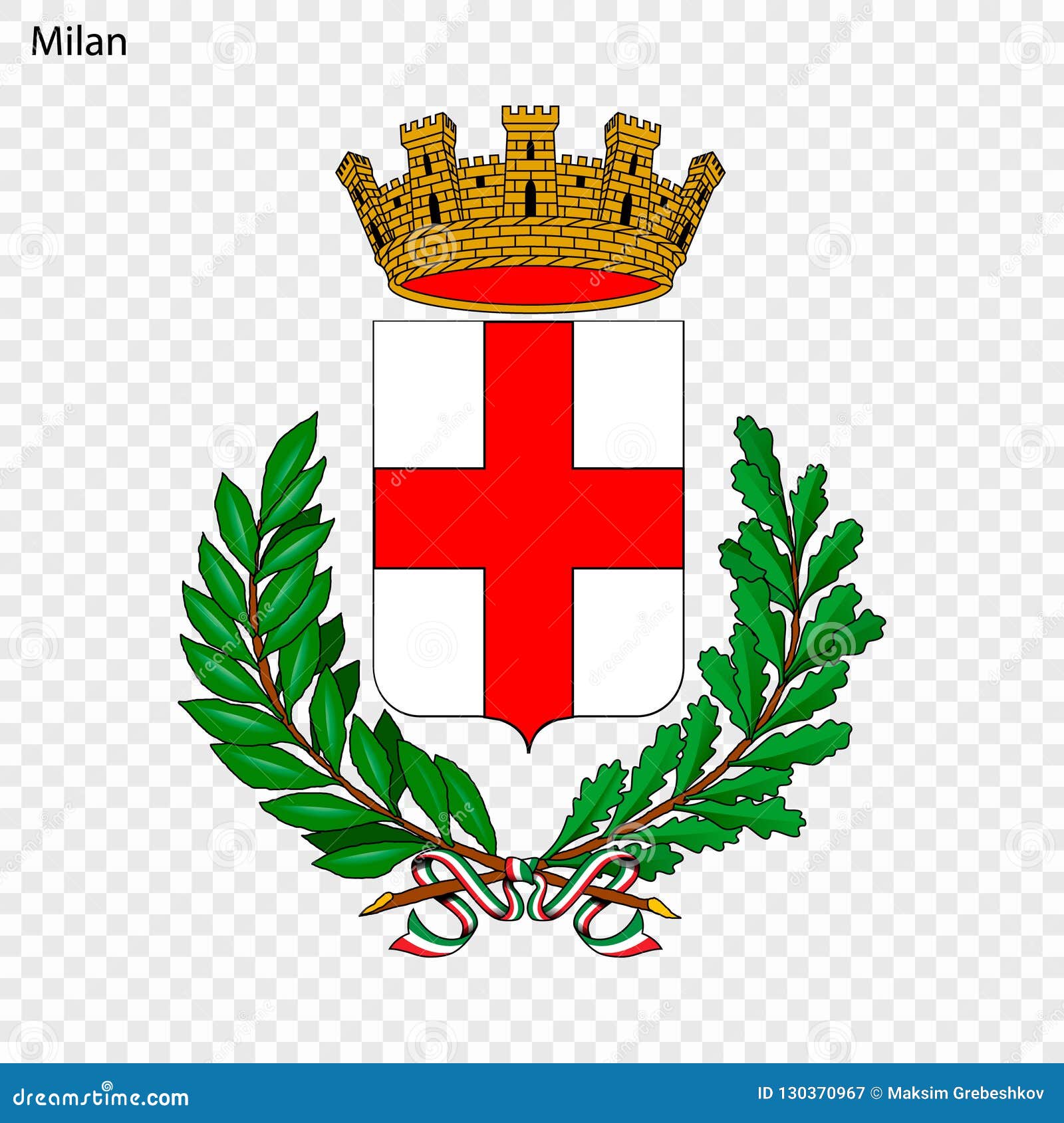 Emblem of Milan stock illustration. Illustration of symbol - 130370967