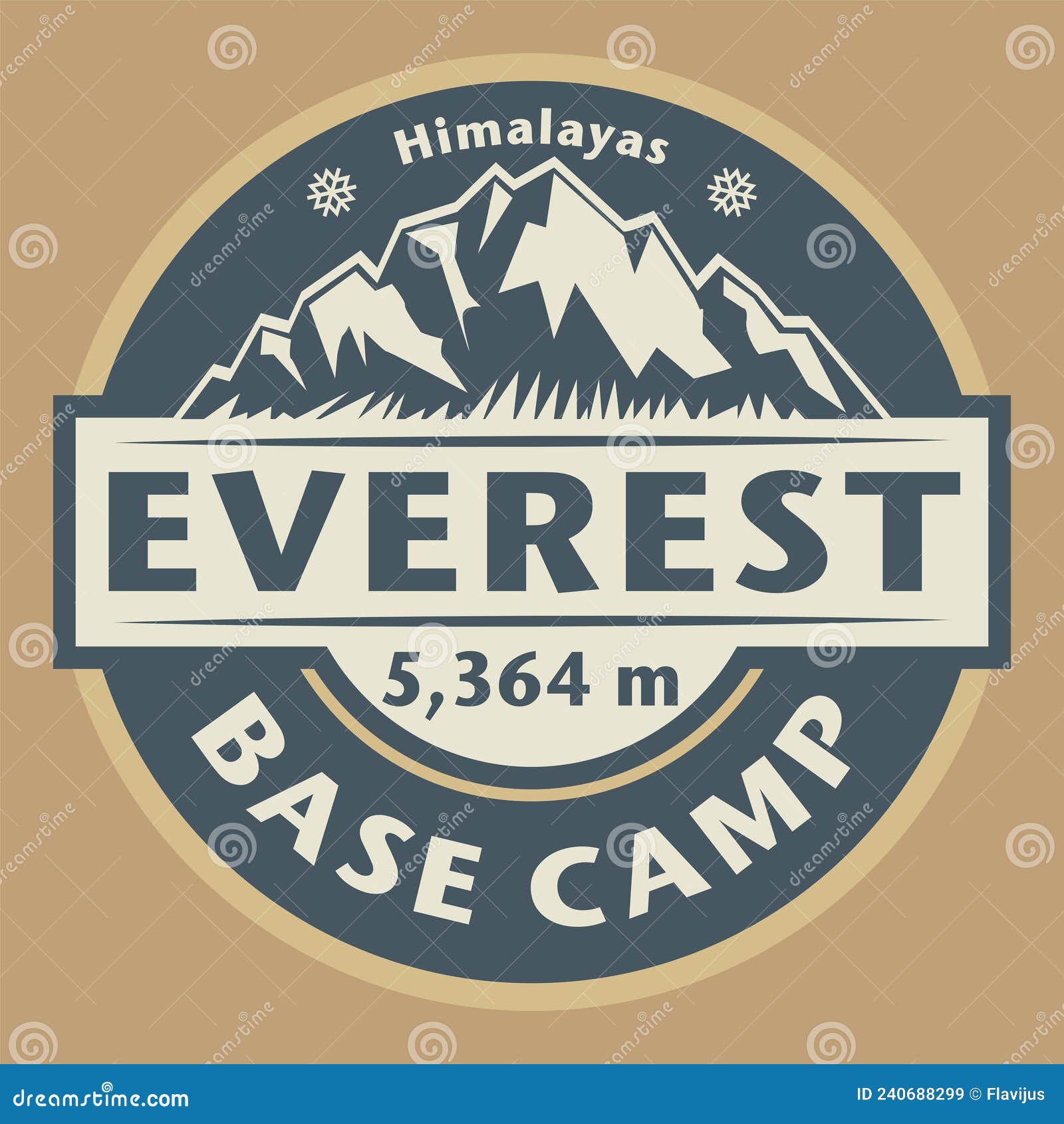 emblem with the name of mount everest, base camp