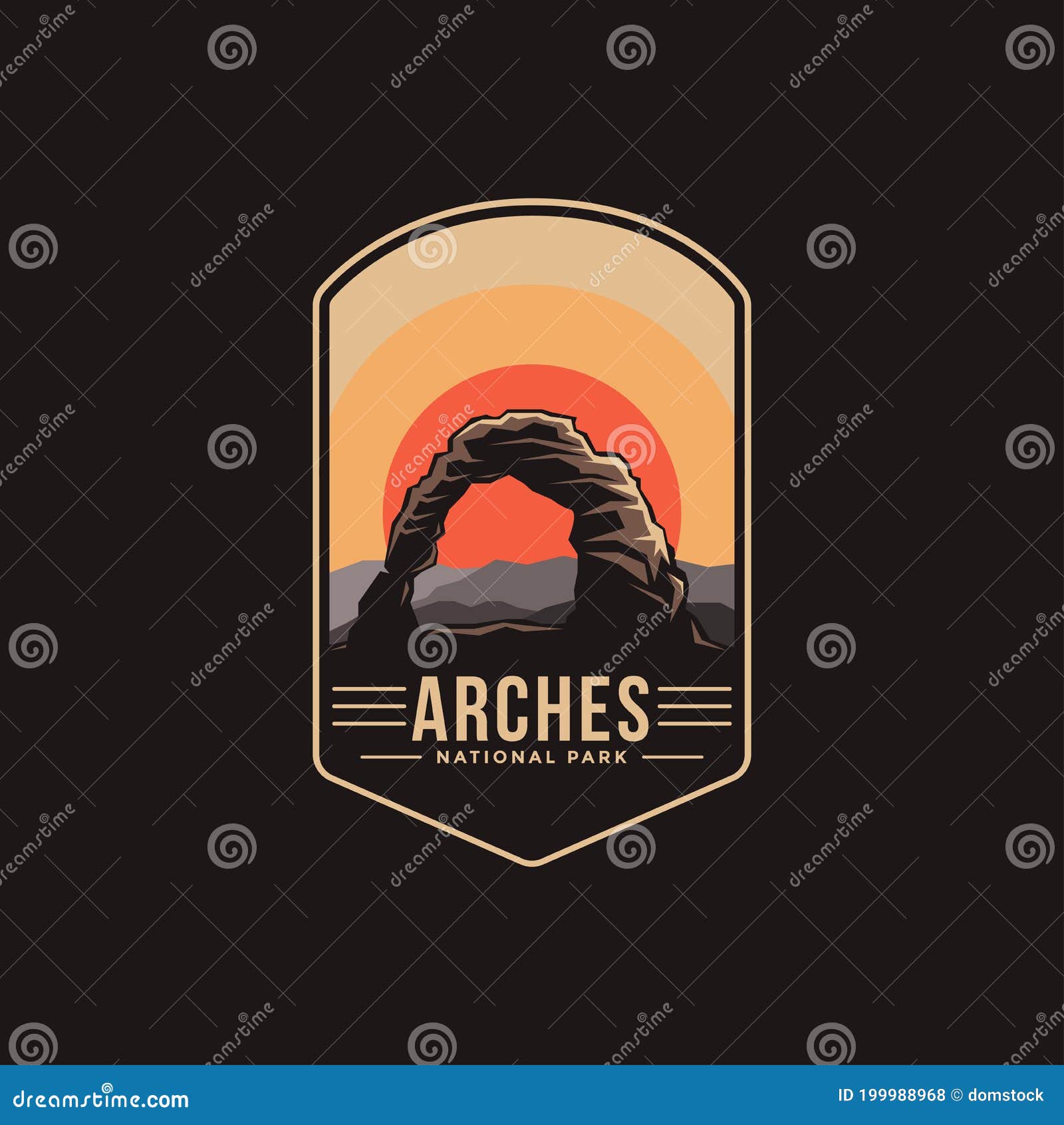 emblem patch logo  of arches national park