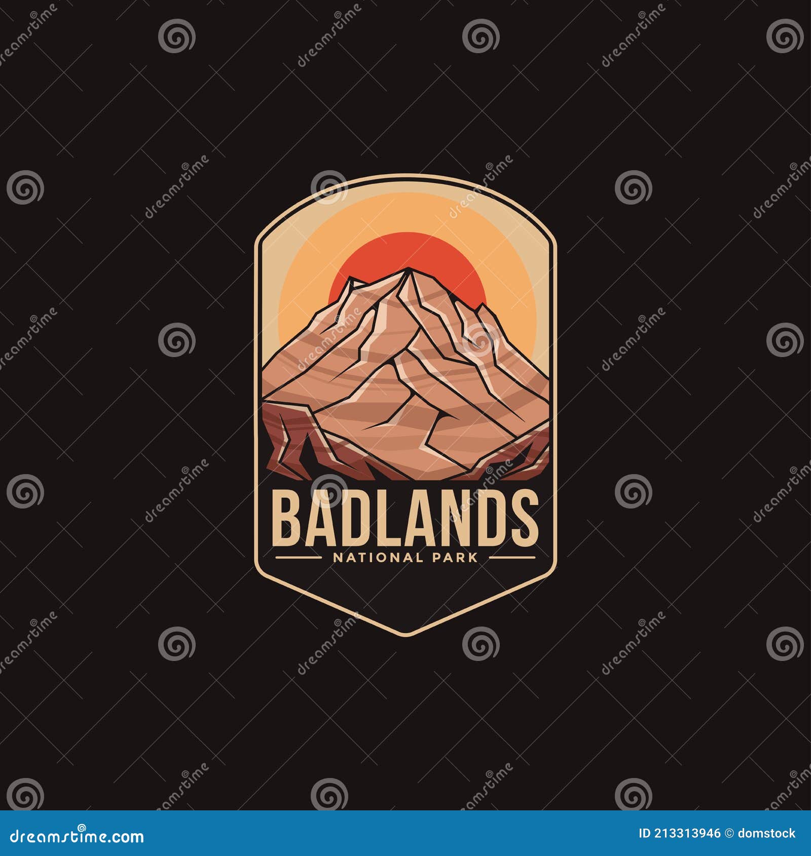 emblem patch logo  of badlands national park