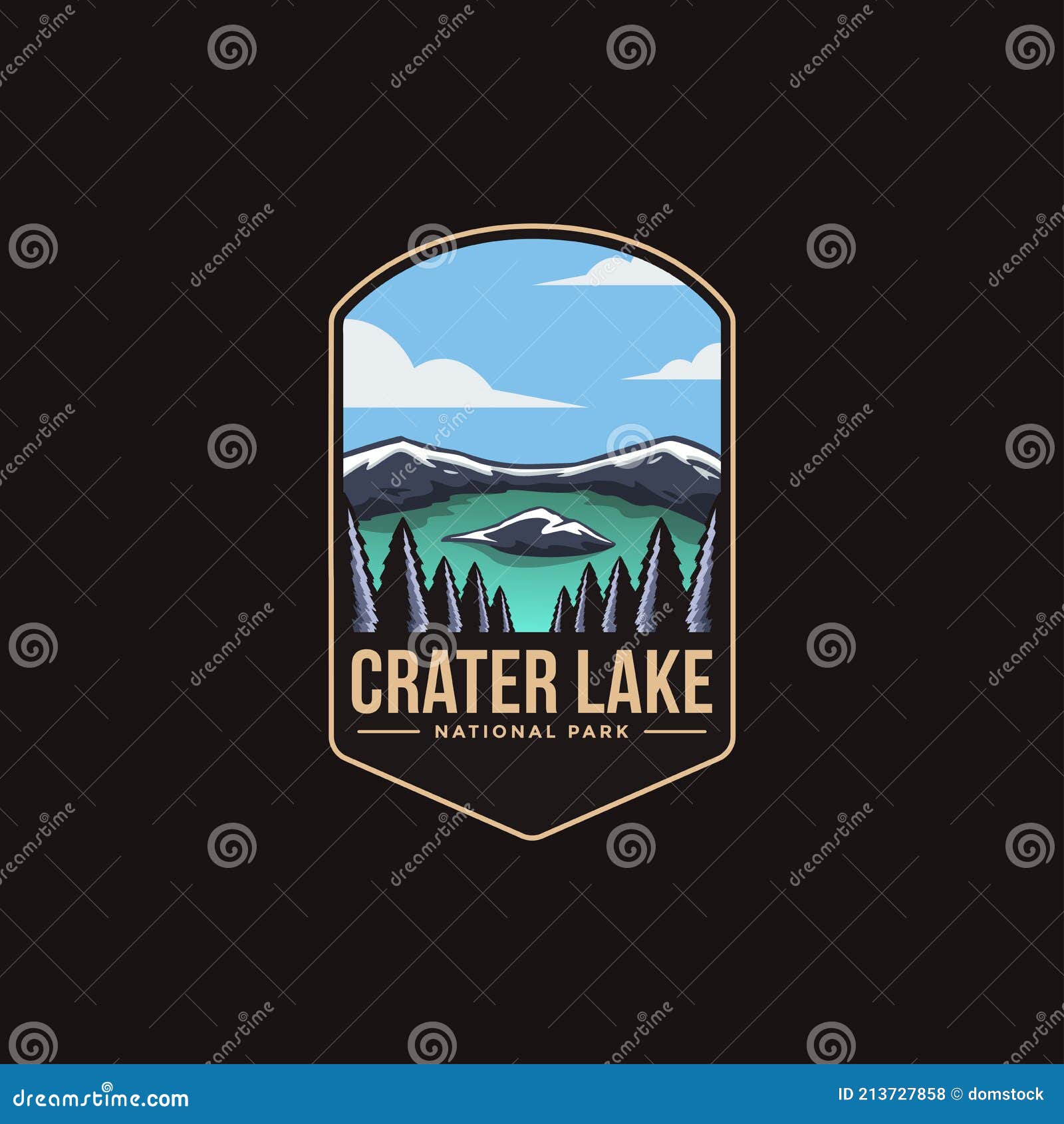 emblem patch logo  of crater lake national park