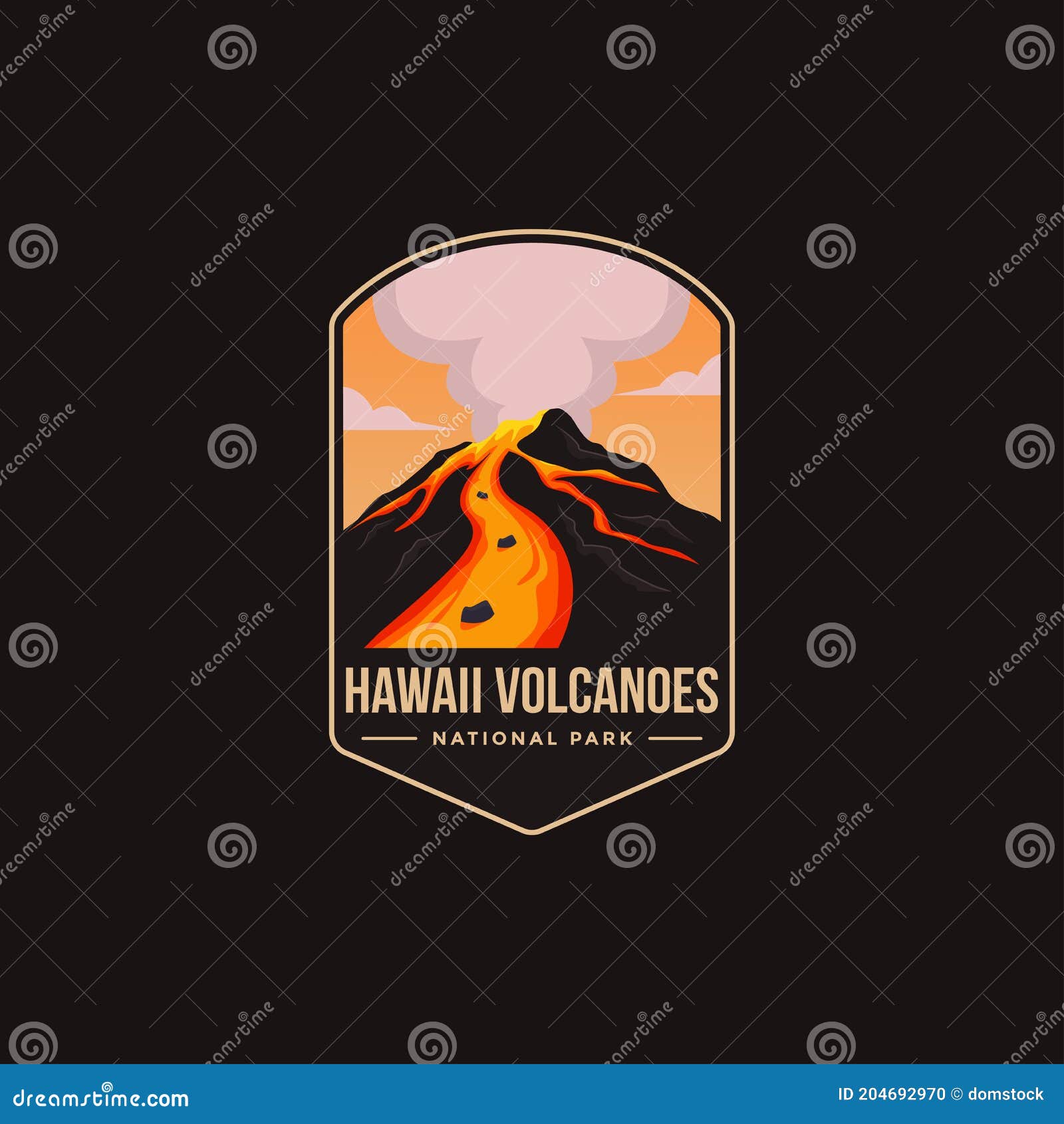 emblem patch logo  of hawaii volcanoes national park