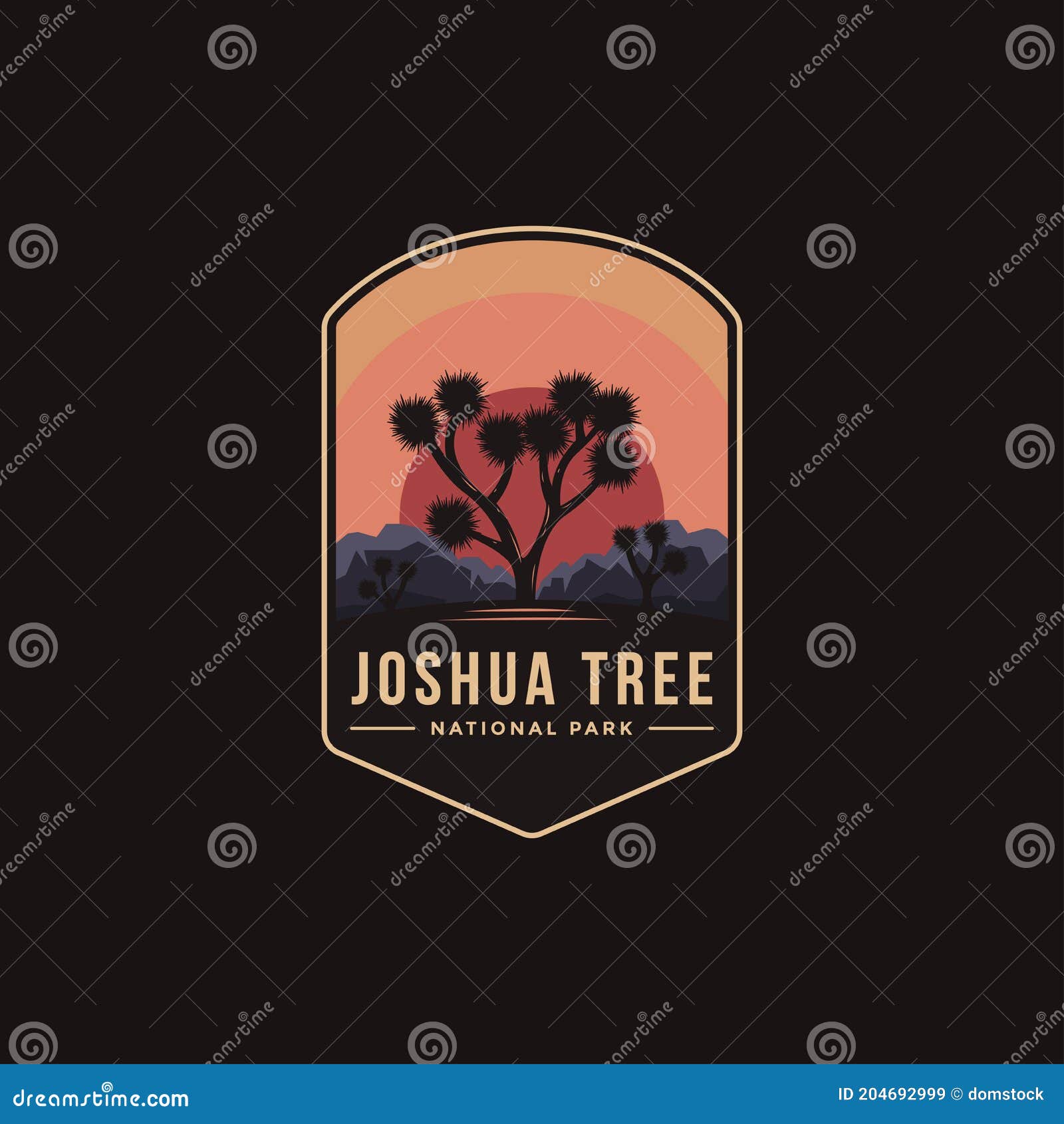 emblem patch logo  of joshua tree national park