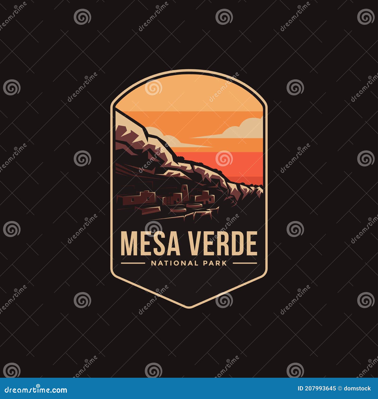 emblem patch logo  of mesa verde national park