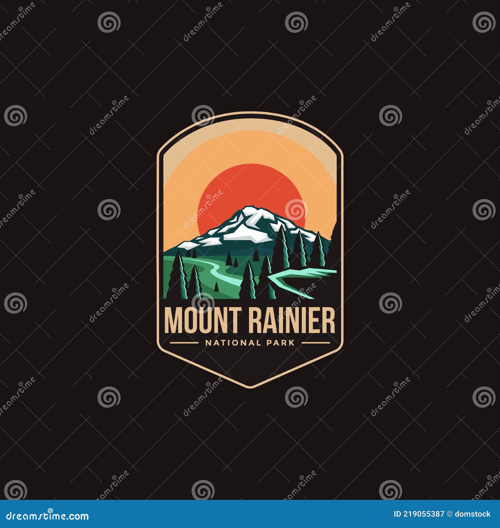 emblem patch logo  of mount rainier national park