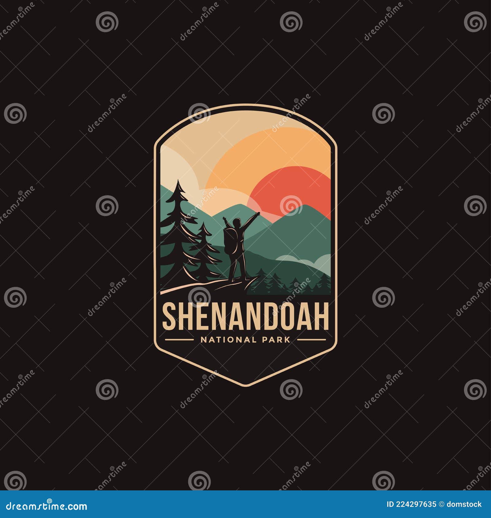 emblem patch logo  of shenandoah national park