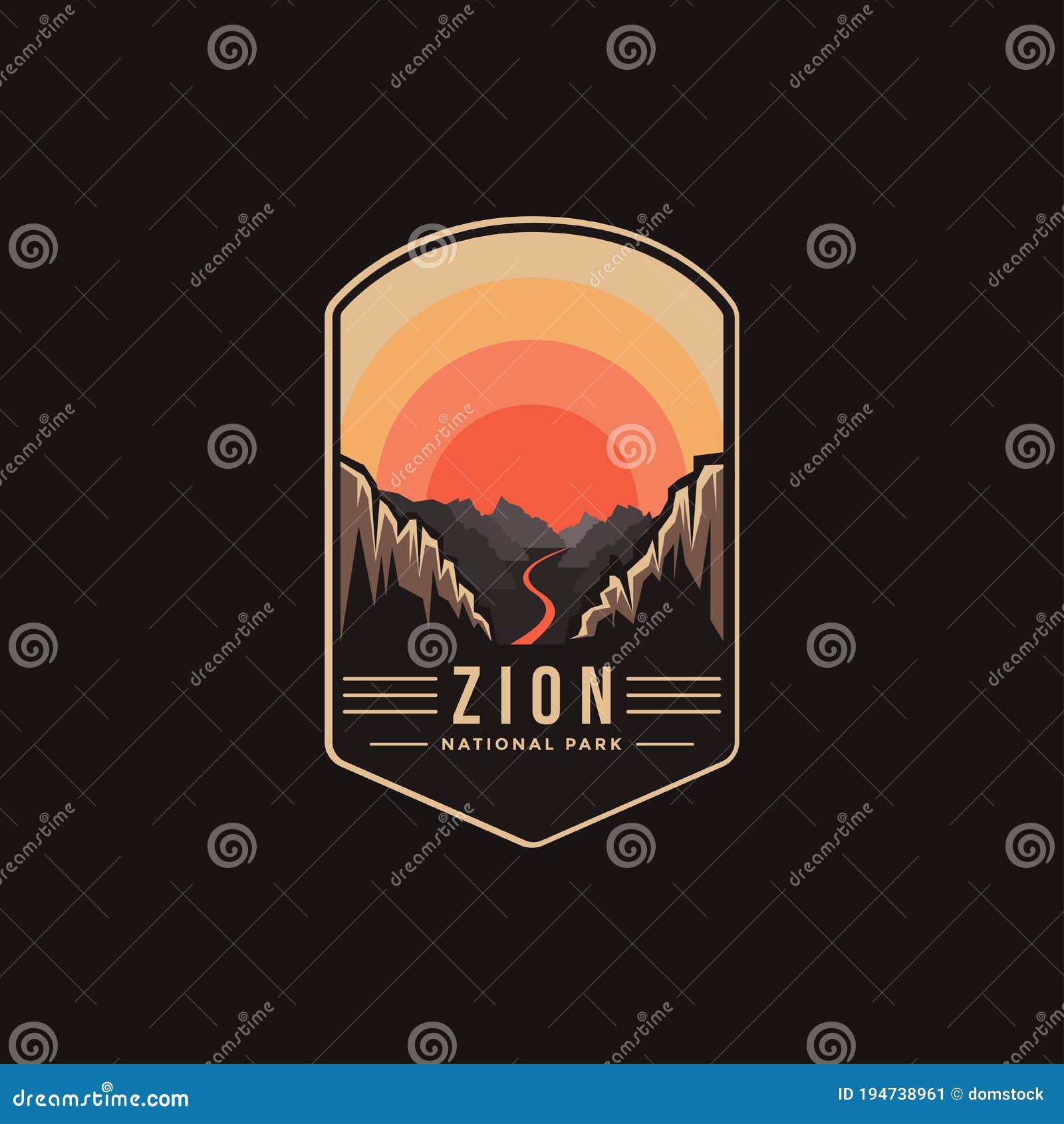 emblem patch logo  of zion national park