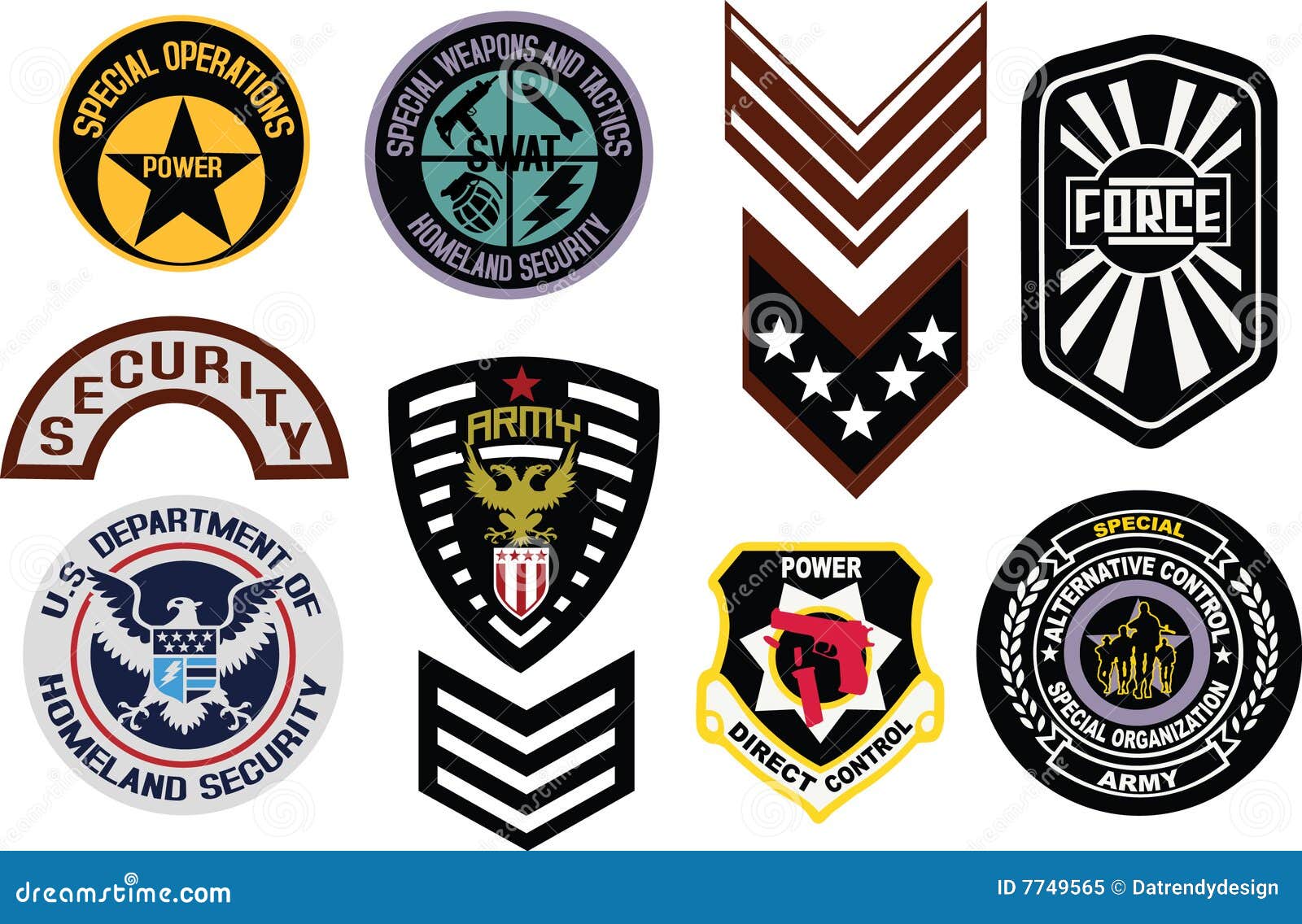 Emblem Shield Military Badge Logo Stock Illustration - Illustration of