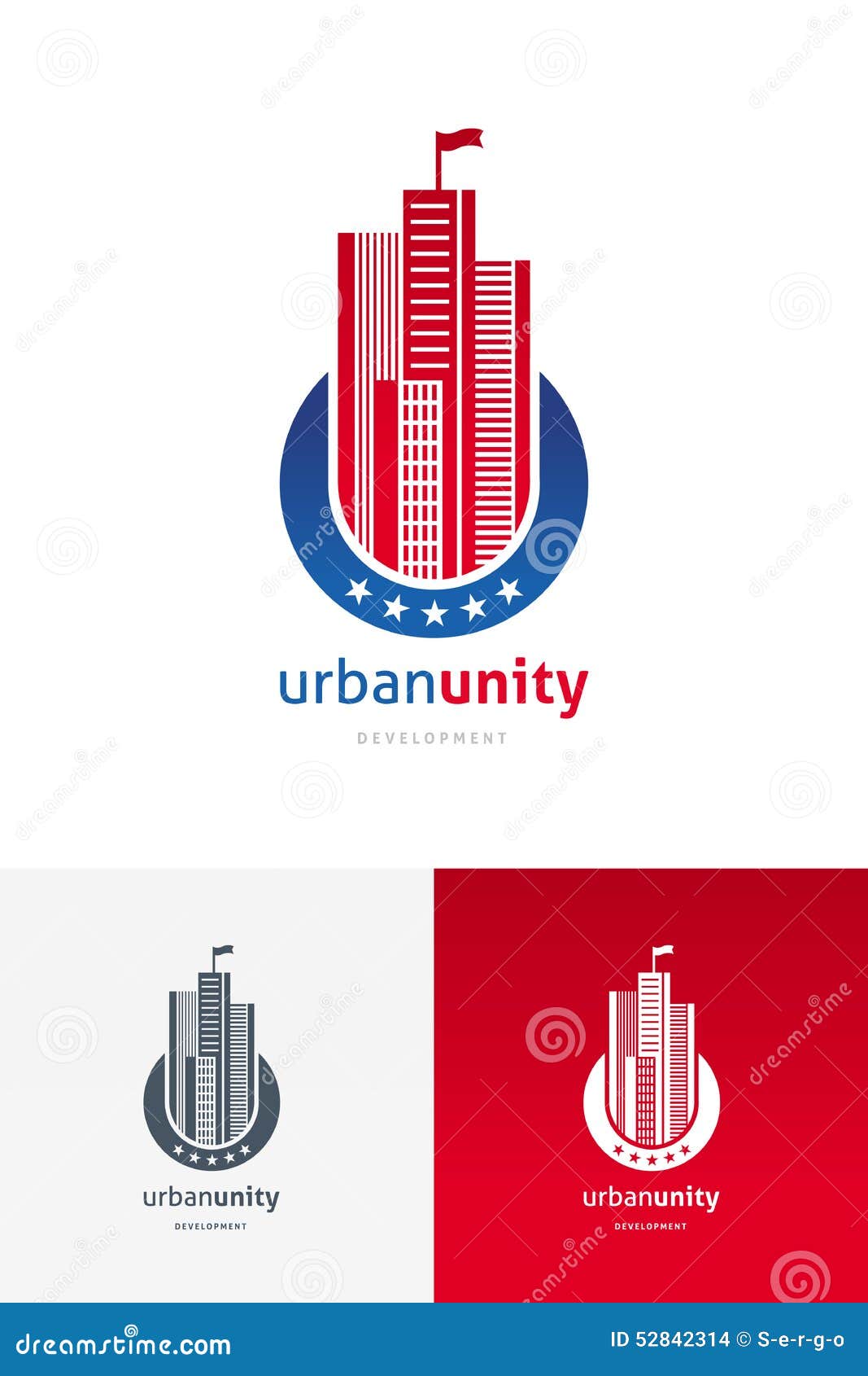 Emblem with skyscrapers. Emblem with modern skyscrapers silhouette