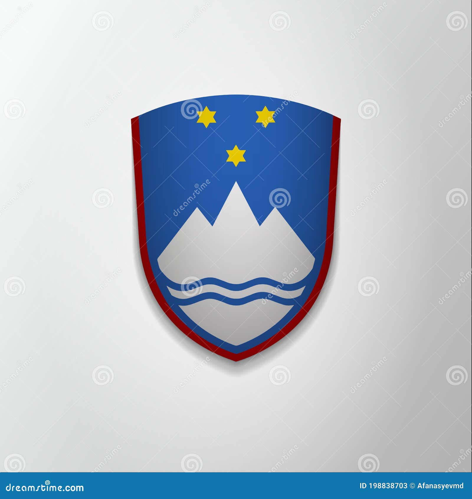 emblem of slovenia. 26th of december.  . blue shield with stars and mountain. blazon, coat of arms