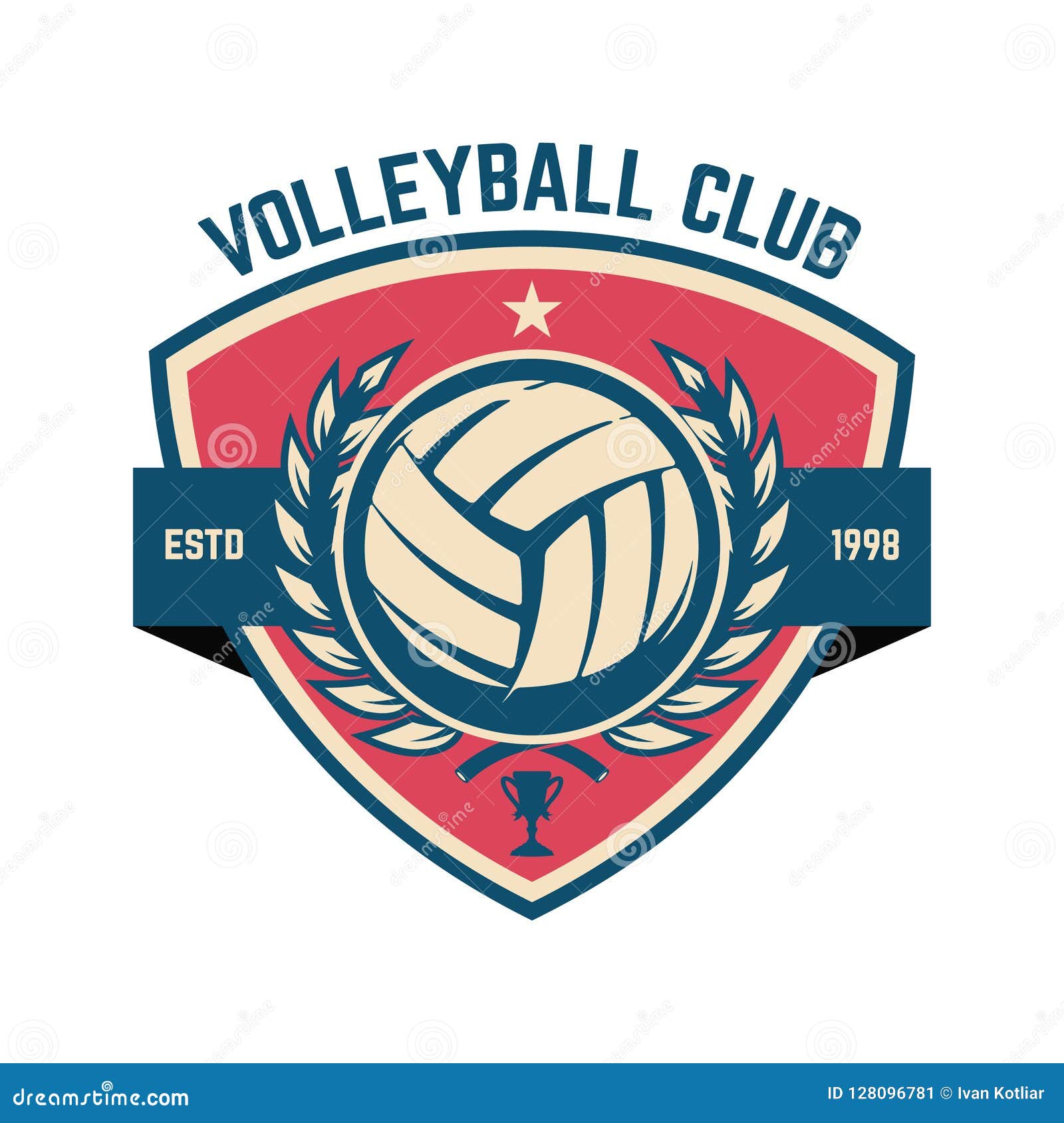 Emblem Template with Volleyball Ball. Design Element for Logo, Label ...