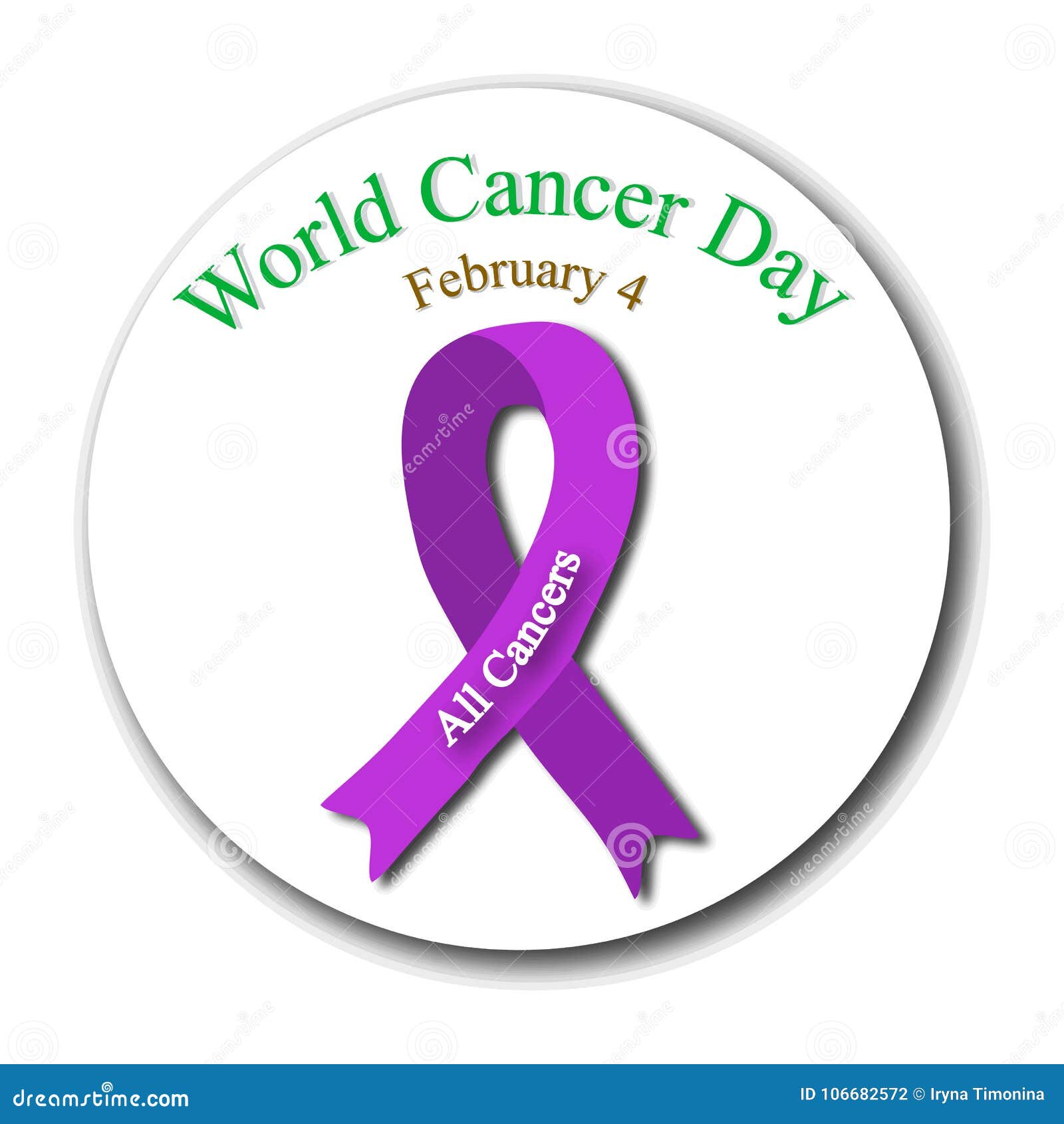 Emblem on World Cancer Day. 4 February. Lilac Ribbon Stock Vector -  Illustration of compassion, help: 106682572