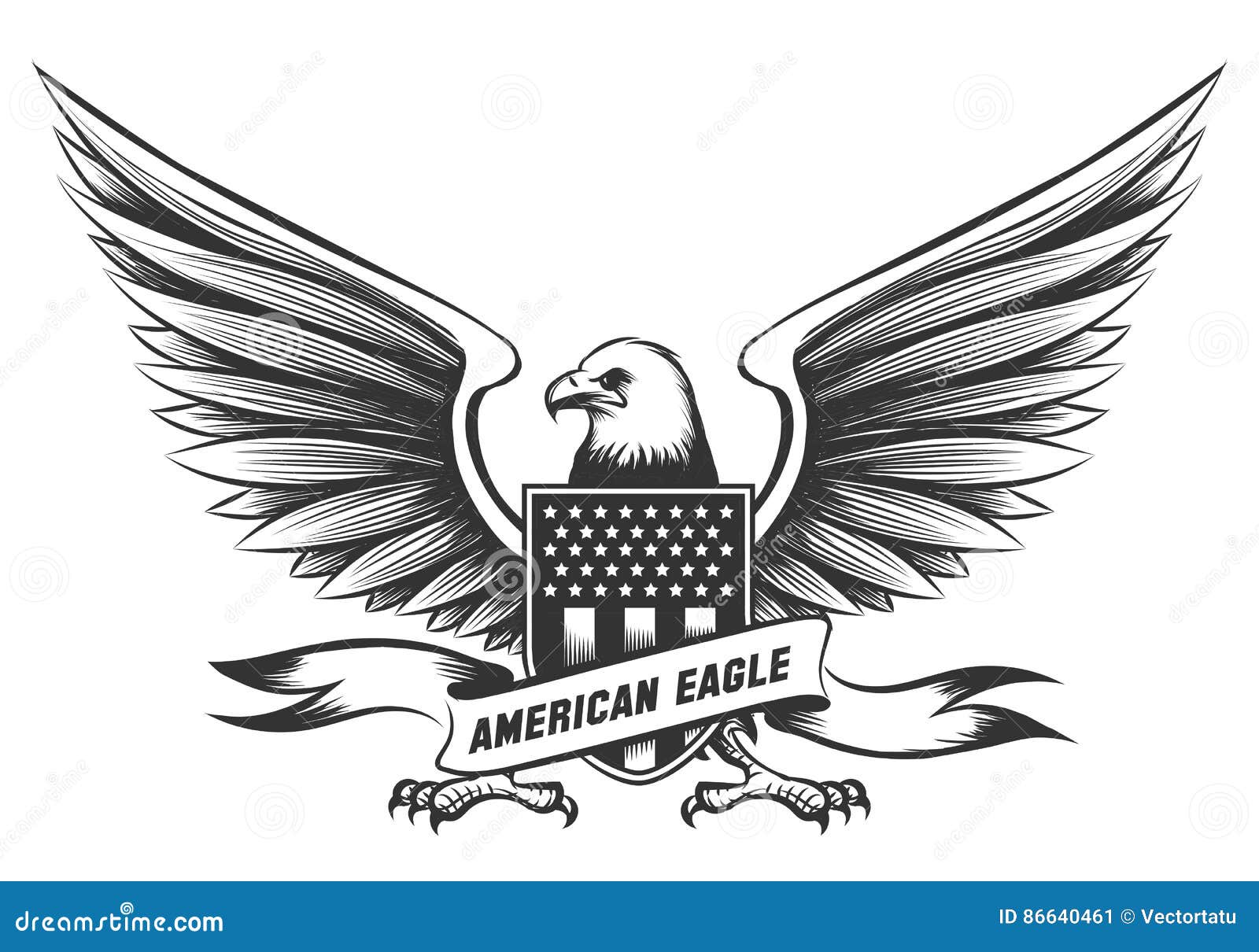 Emblema Americano Del águila Calva Ilustración del Vector - Ilustración de  insignias, capa: 86640461