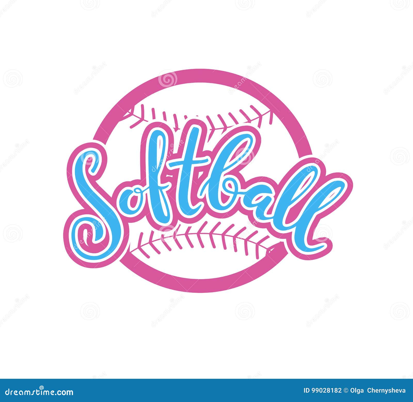 Emblema Del Softball Diseño Gráfico Ilustración del Vector Ilustración de vector, juego 99028182