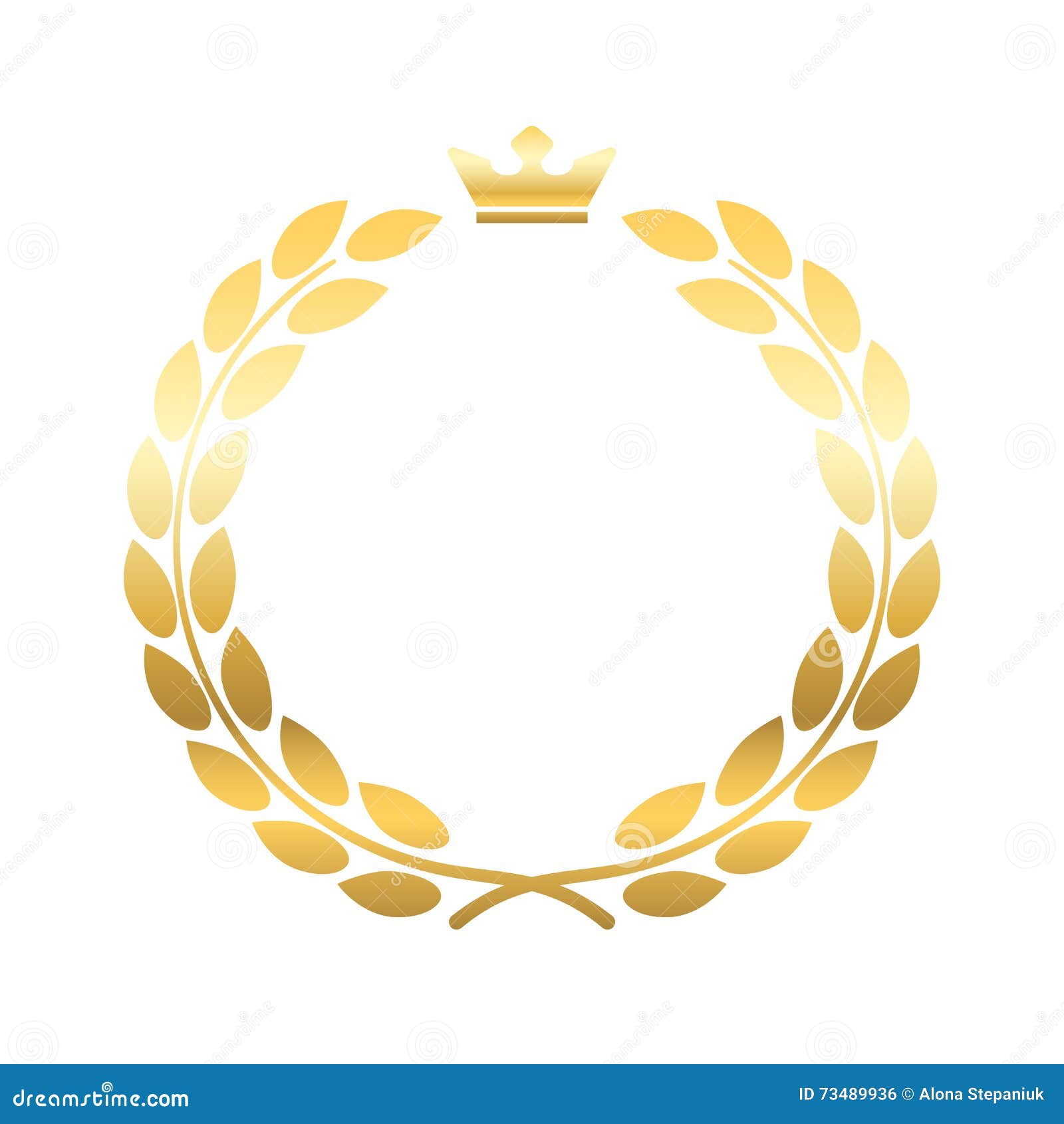 Emblema Della Corona Della Corona Dell'alloro Dell'oro Illustrazione  Vettoriale - Illustrazione di principe, armi: 73489936