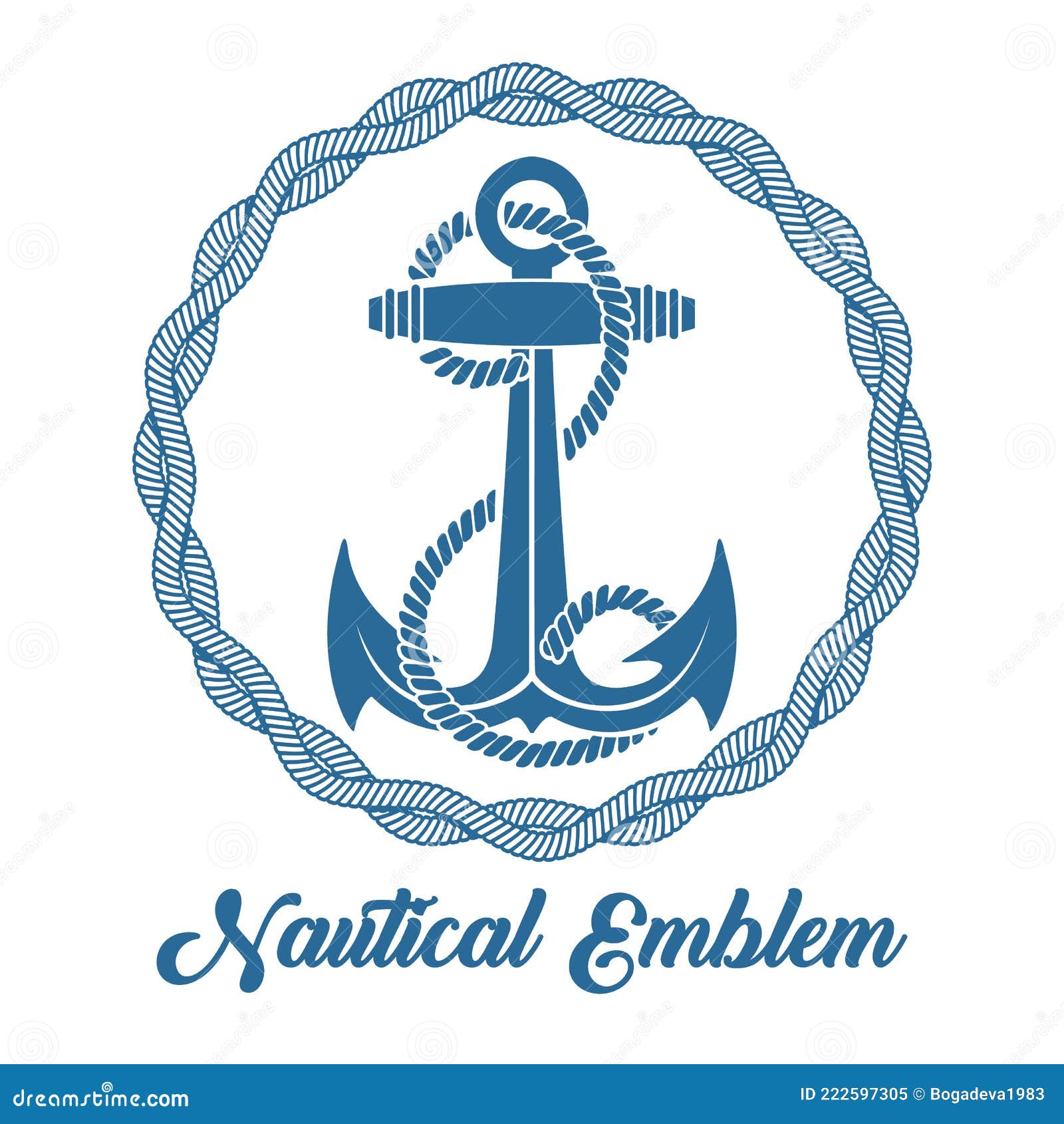 Emblema Retro De Ancla Marina Ilustración del Vector - Ilustración de vela,  etiqueta: 222597305