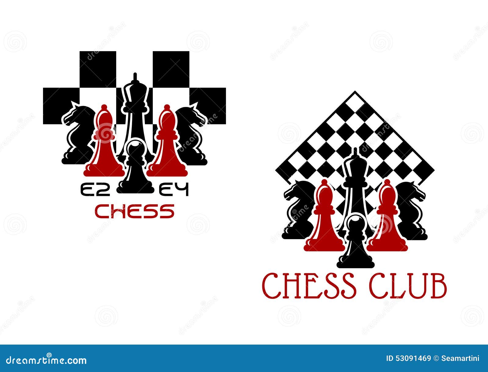 emblemas do clube de xadrez e ícones vetoriais 12683576 Vetor no