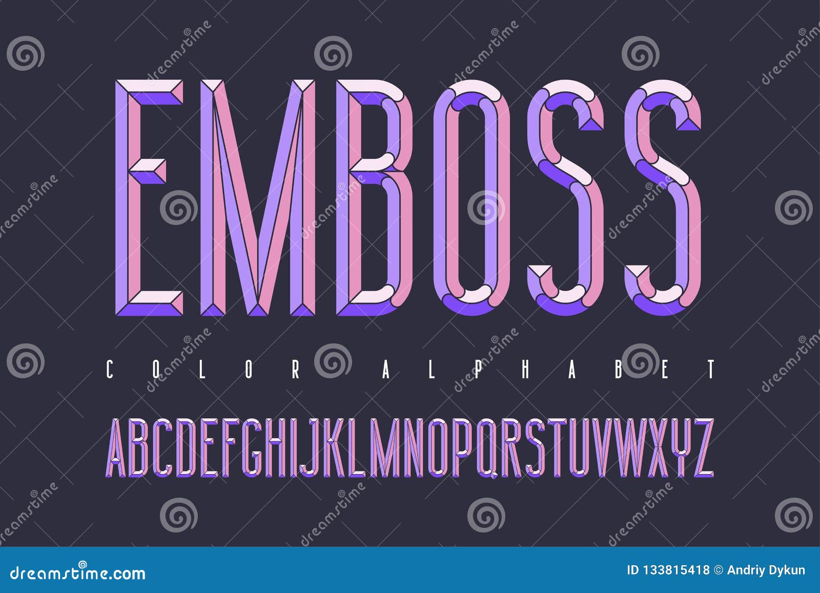 Emboss Color Font Stock Vector Illustration Of Decorative 133815418