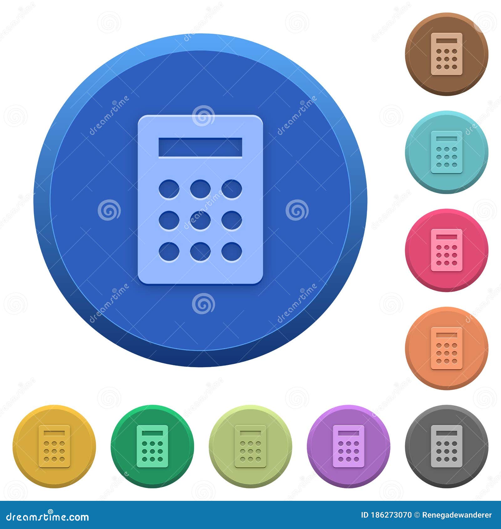 Embossed Calculator Buttons Stock Vector Illustration of addition