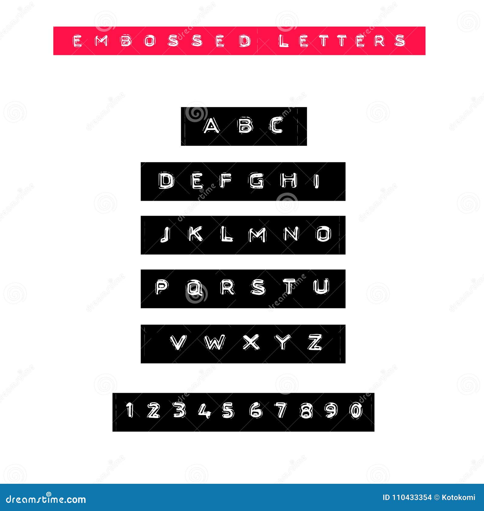 Embossed Letters Tape Font. Vintage Adhesive Label Type. Vector Alphabet.  Stock Vector - Illustration of hipster, embossed: 110433354
