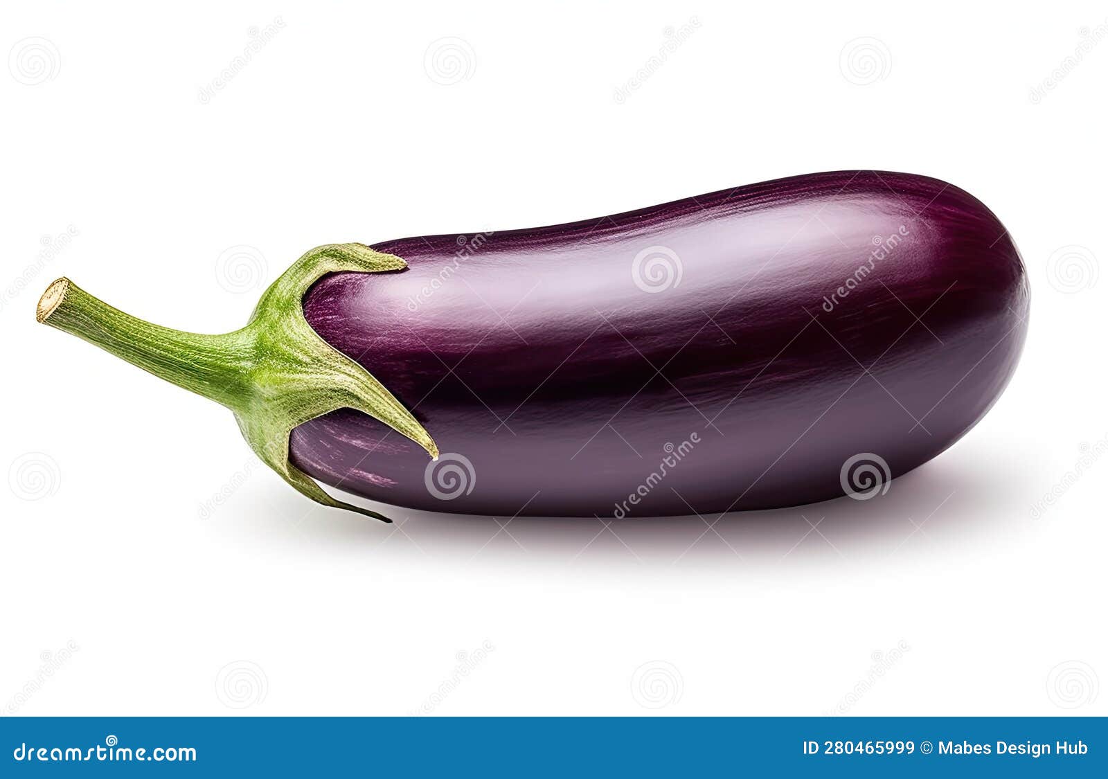 elegant simplicity: single ripe eggplant on white background