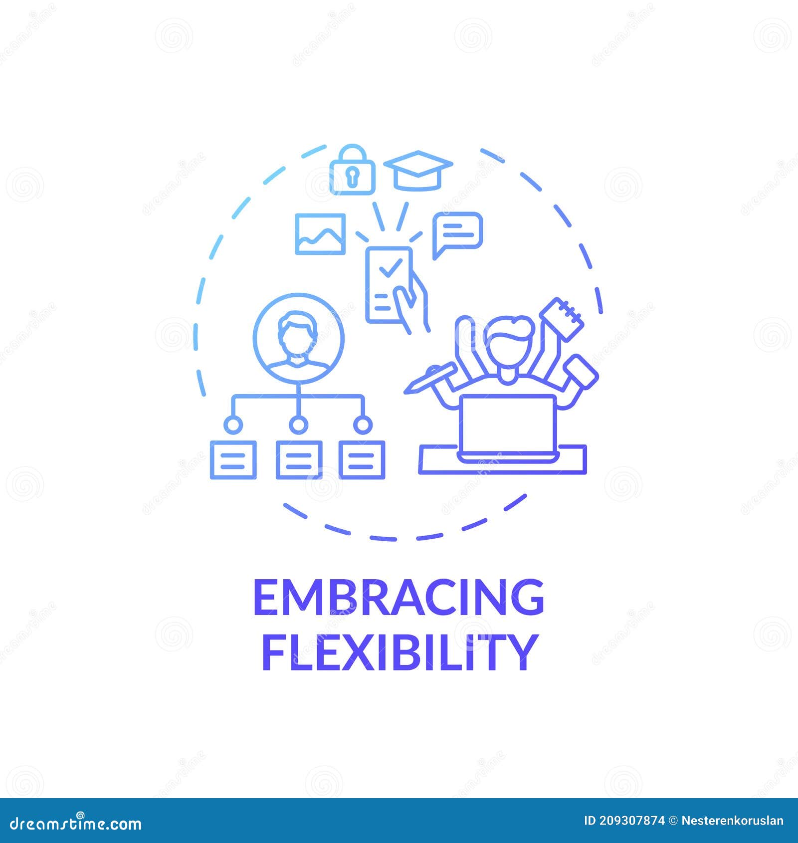 Embracing Flexibility Concept Icon Stock Vector - Illustration of education, remote: 209307874