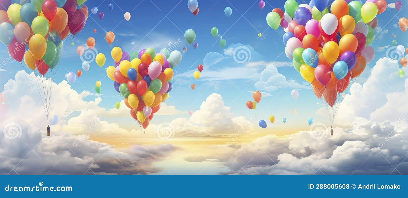 summer festive air: embracing the season with colorful balloons. generative ai