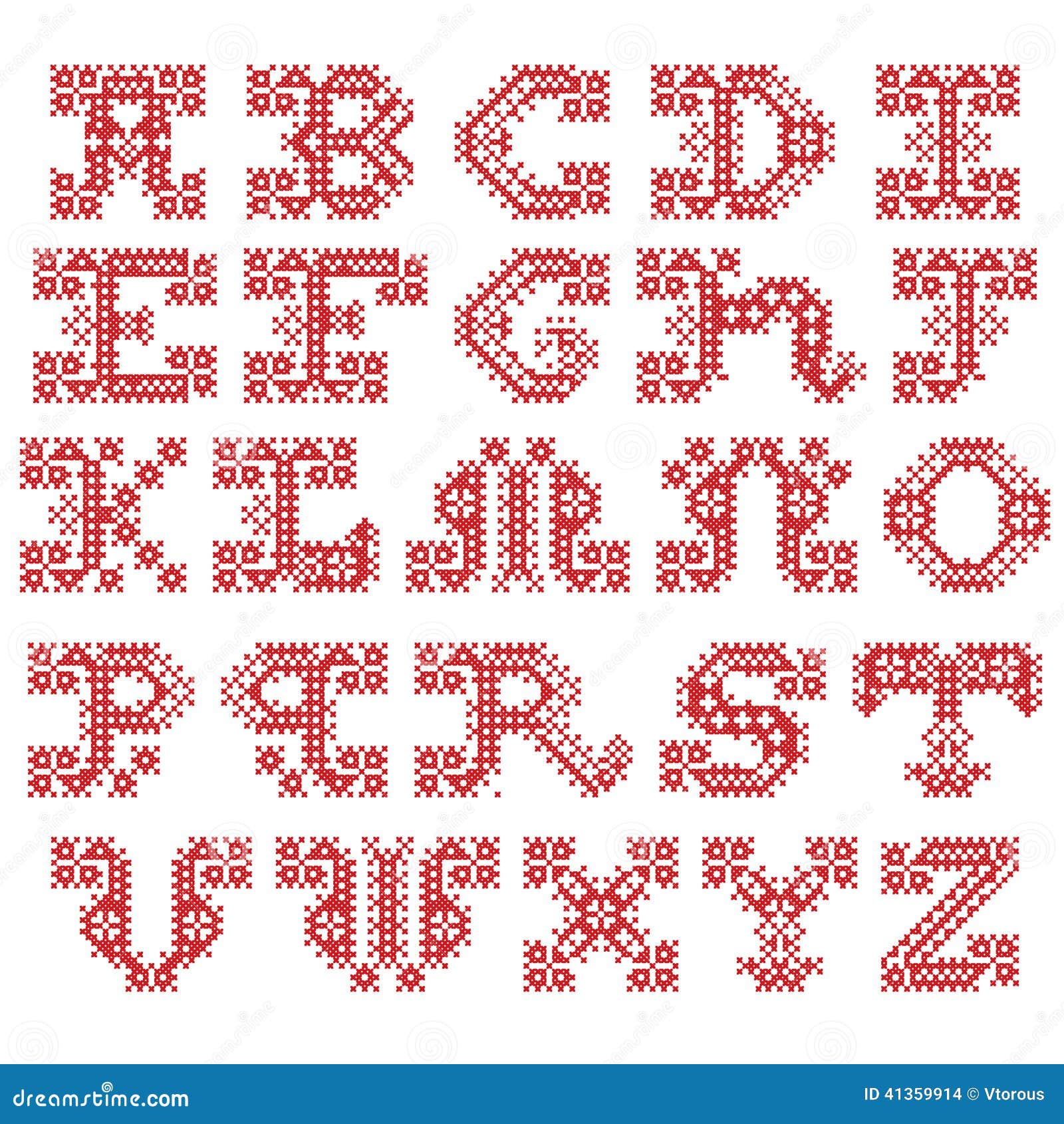 Embroidered alphabet stock vector. Illustration of identity 41359914