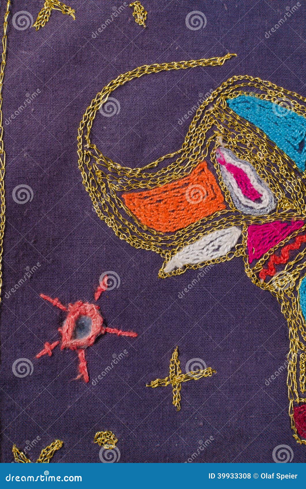 Embroidered elephant stock photo. Image of traditional 39933308