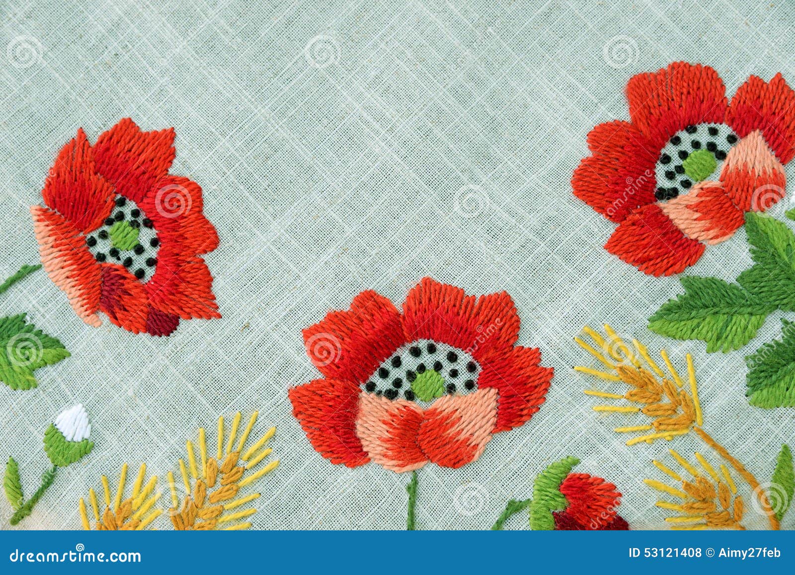 Embroidered Fabric Texture Stock Image 43465699