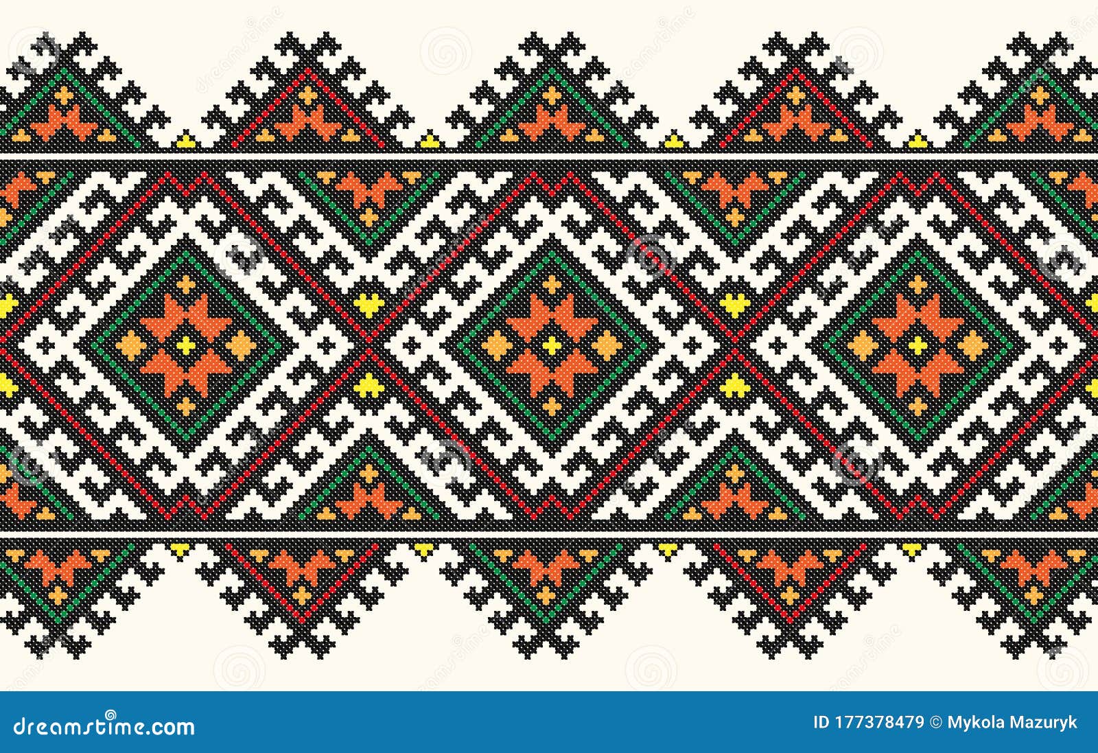 Embroidered Good Like Old Handmade Cross-stitch Ethnic Ukraine Pattern ...