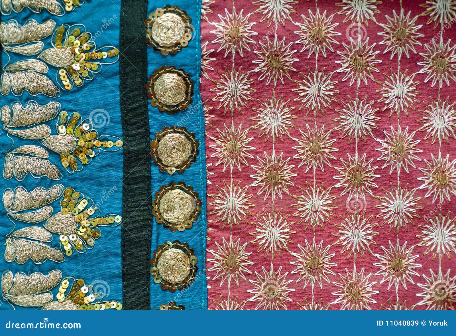 Embroidered Indian Fabric Detail Stock Image Image of fabric, blue