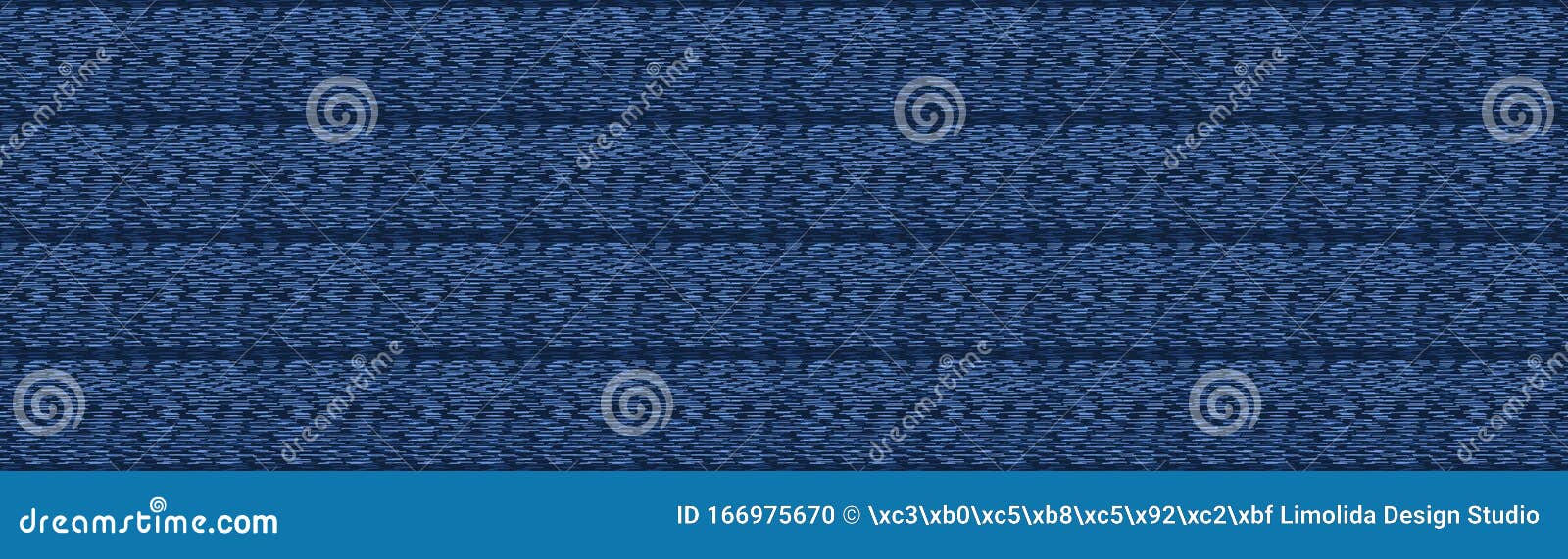 embroidery boro fabric sashiko kantha  border pattern. striped needlework banner background indigo blue style. running hand
