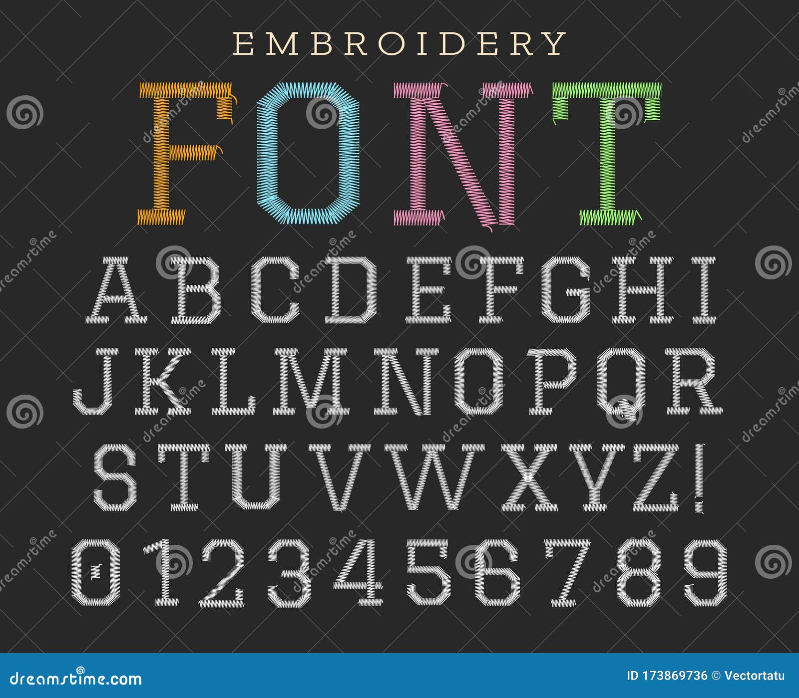 embroidery font, sew letters