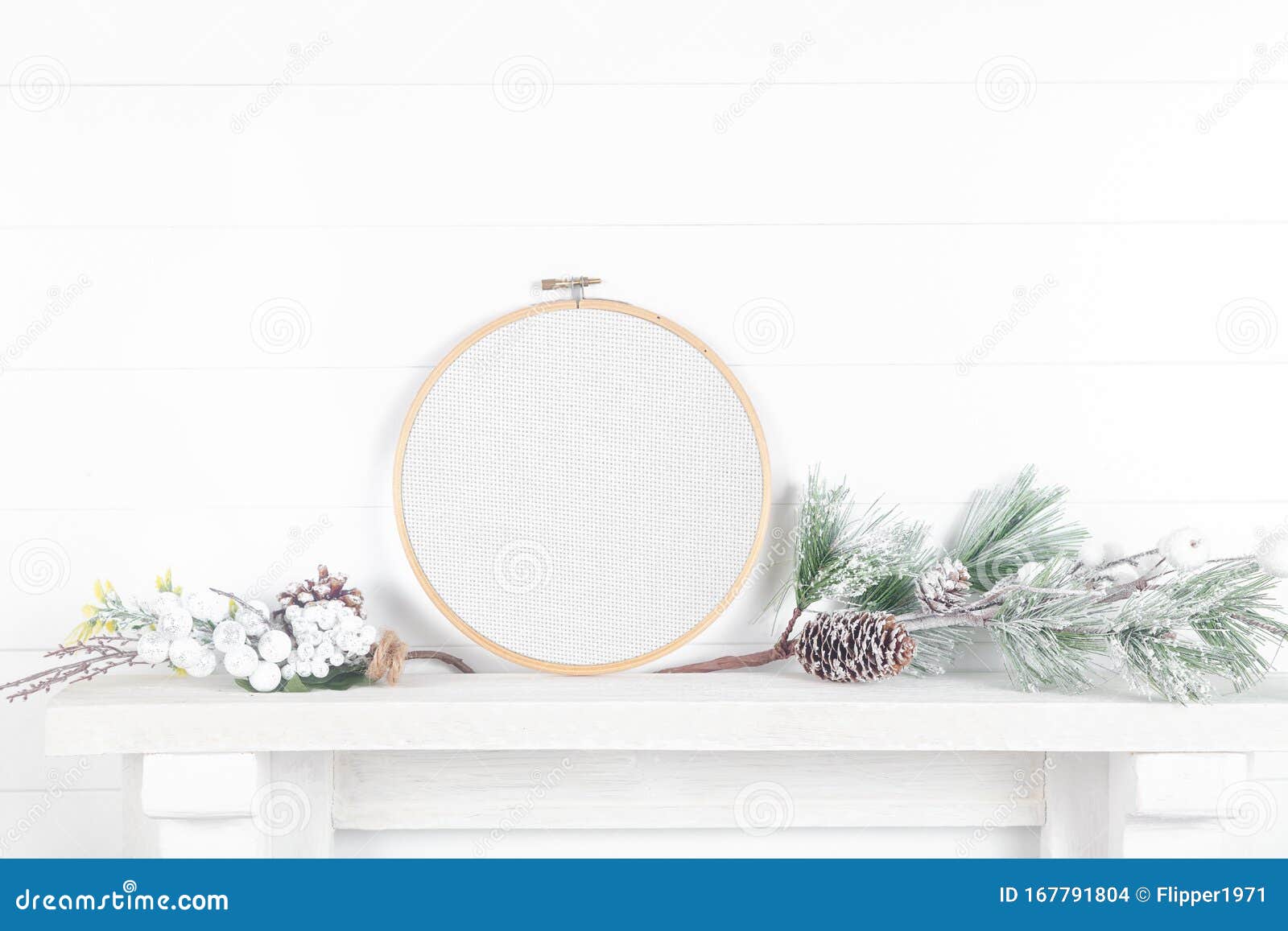 Embroidery Hoop Mockup on Light Background Stock Photo - Image of  decoration, embroidery: 167791804
