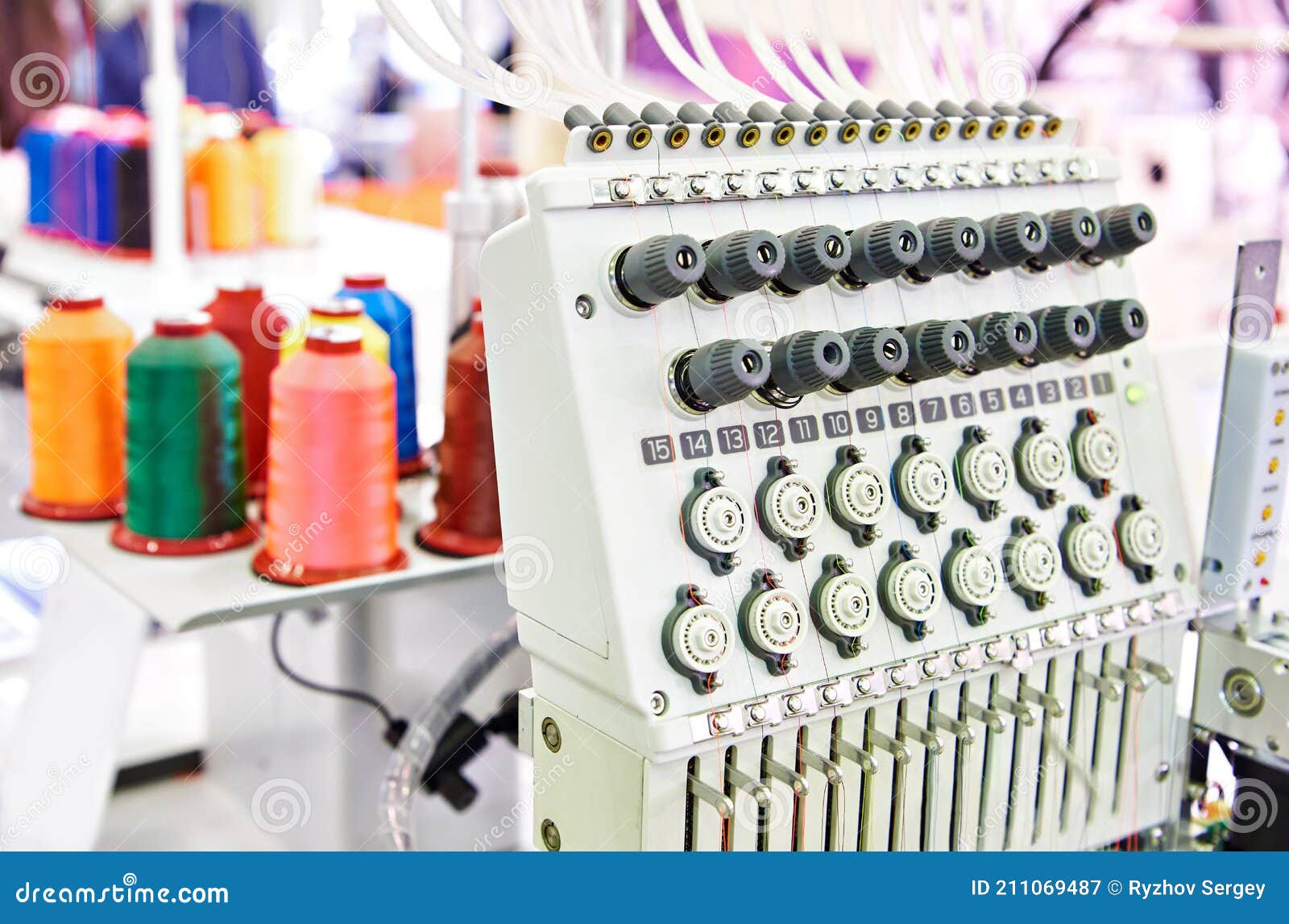 Embroidery Industrial Machine Stock Image Image of fabric, spools