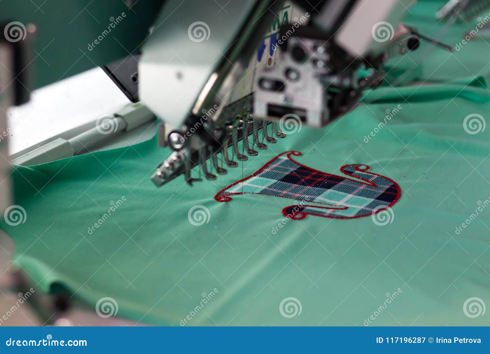 Embroidery Machine in the Process of Embroidery Stock Image Image of fabric, material 117196287