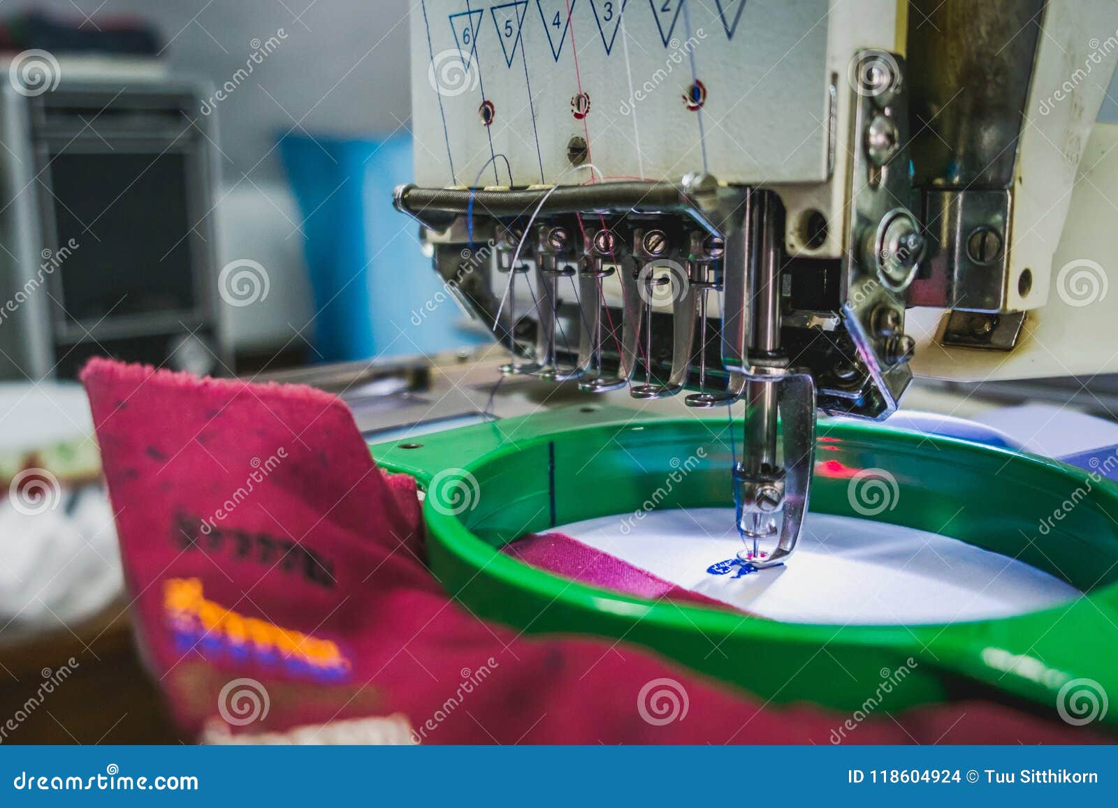 Embroidery sewing machine stock photo. Image of sewing 118604924